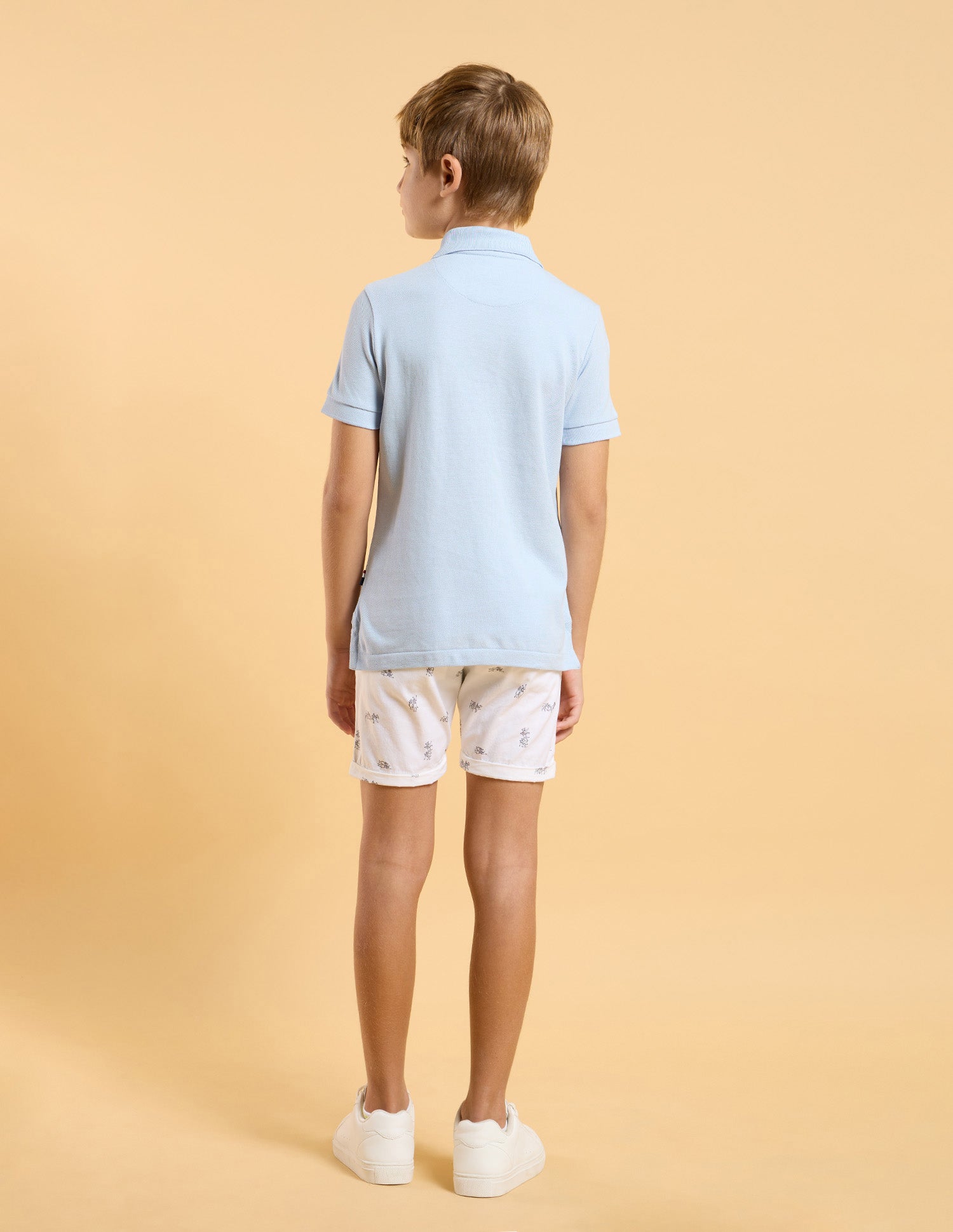 Boys Brand Printed Regular Fit Polo Shirt Blue - U.S. POLO ASSN. | Large