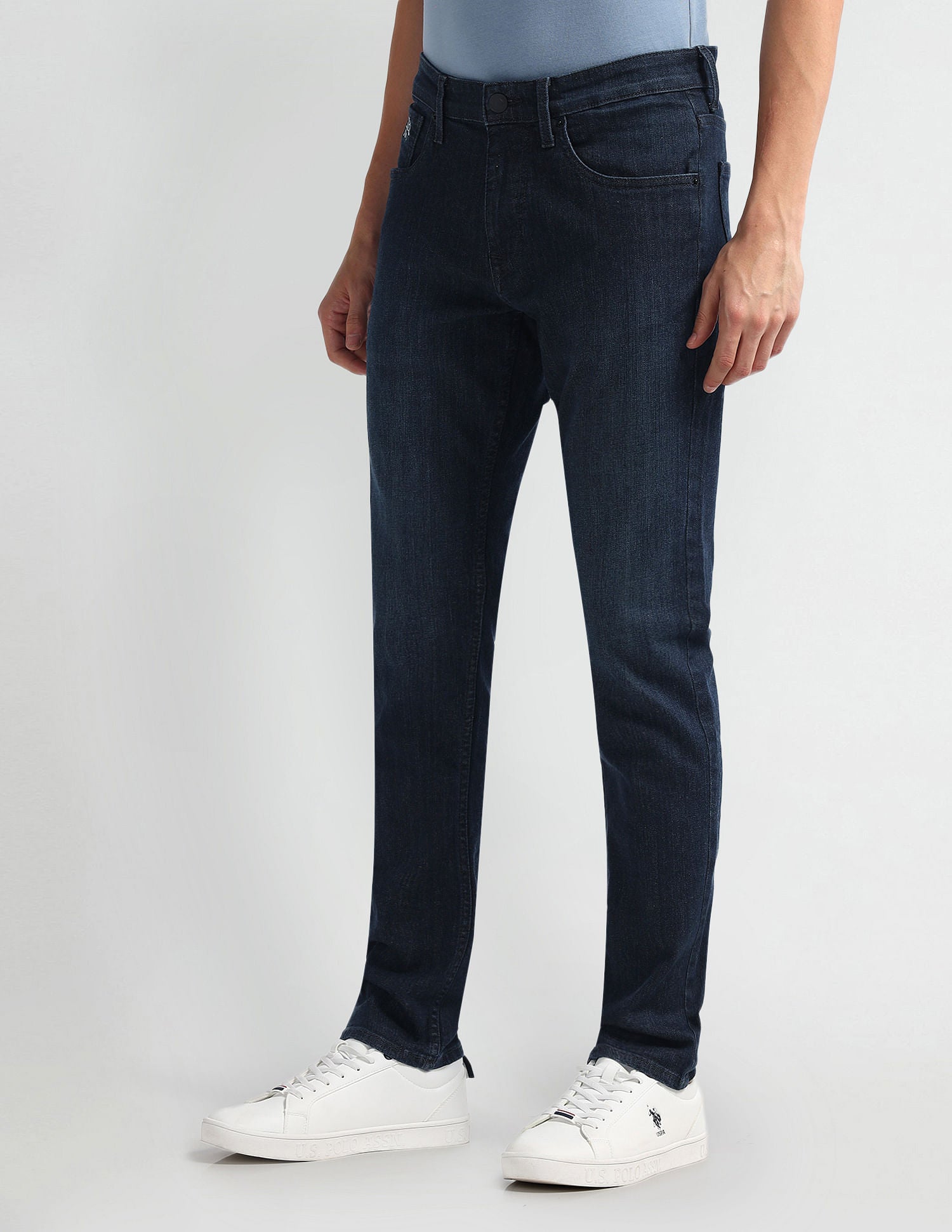 Brandon Slim Tapered Fit Mid Rise Jeans Blue - U.S. Polo Assn. India | Large