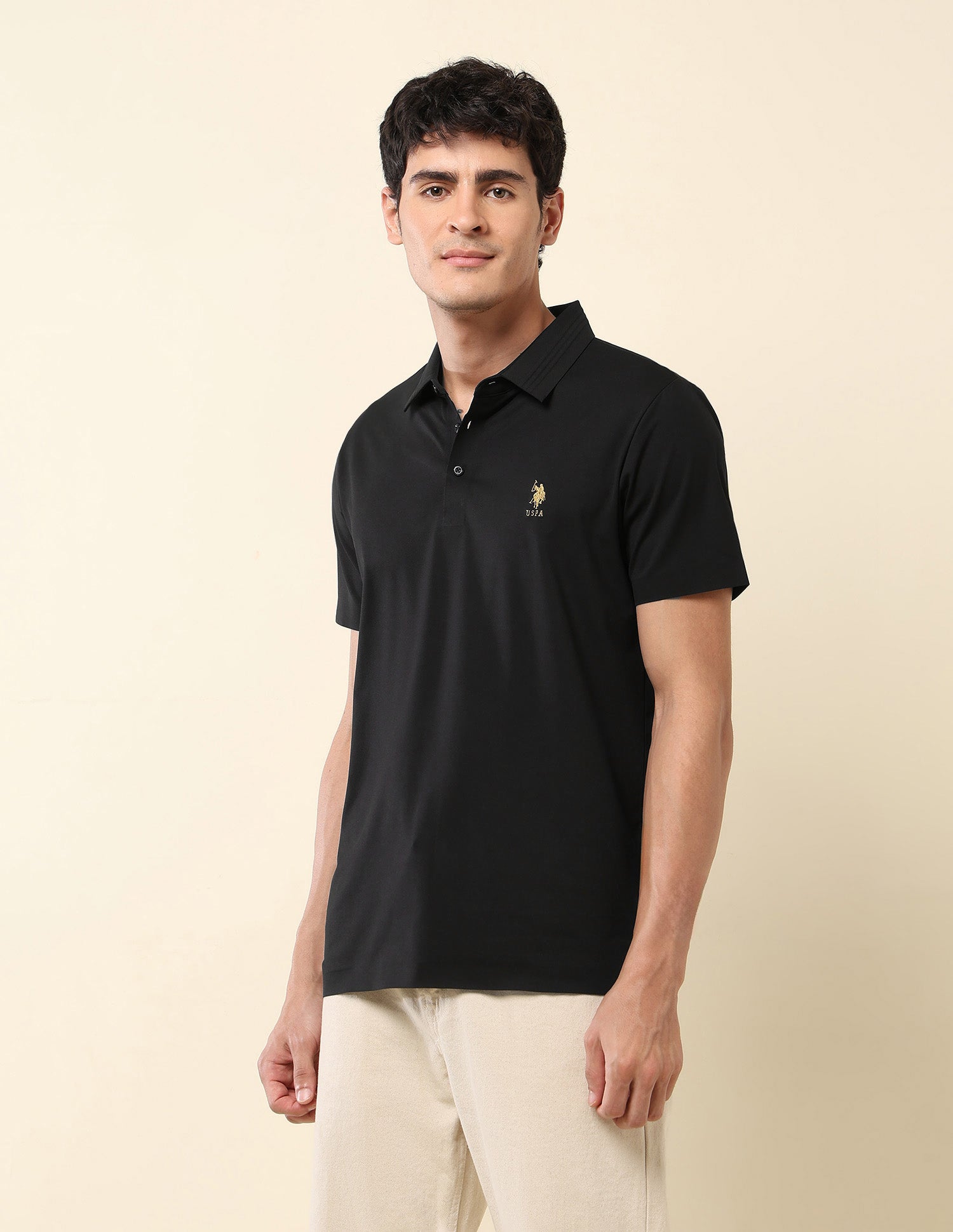 Slim Fit Gentlemans Club Polo Shirt Black - U.S. Polo Assn. India | Large