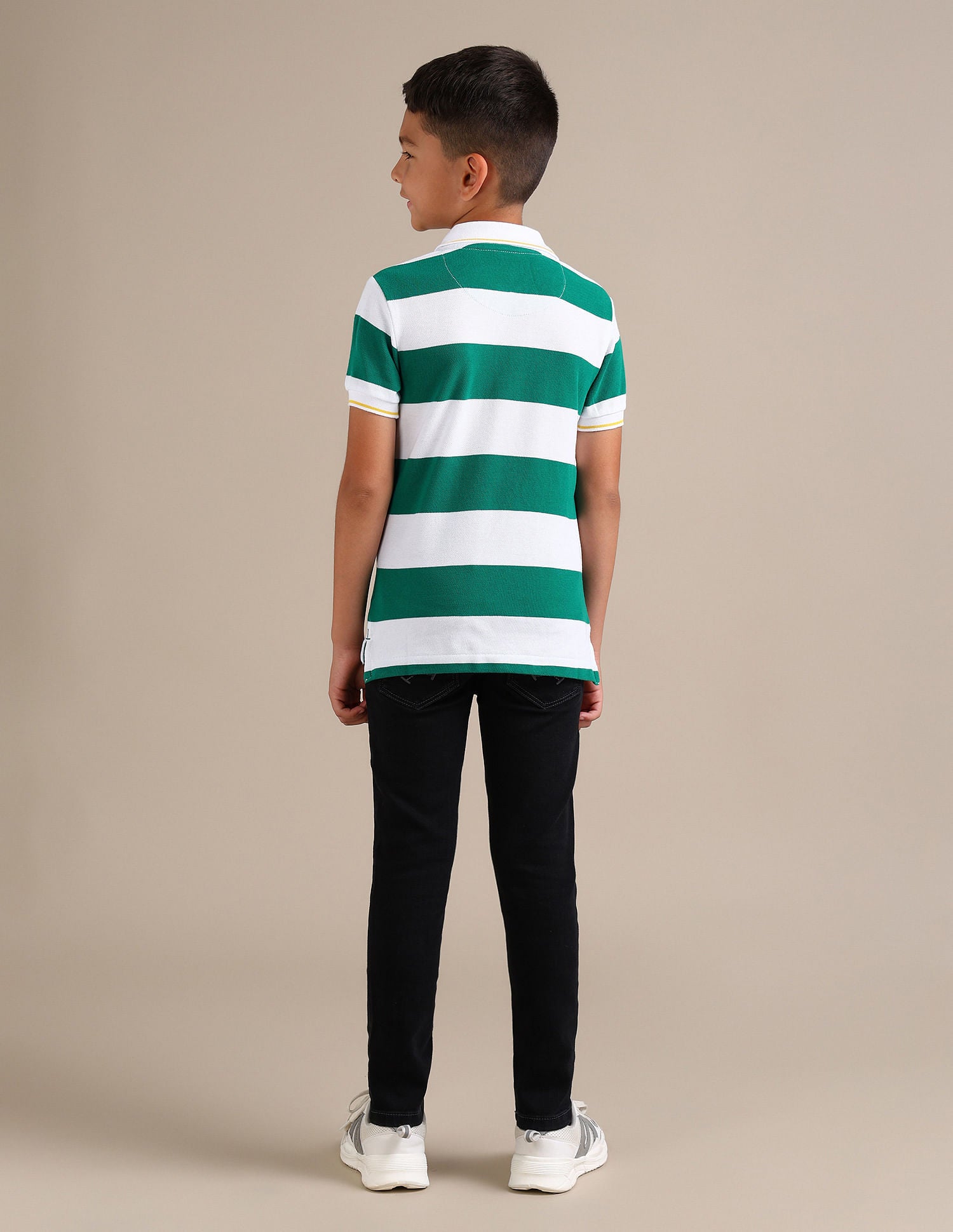 Regular fit Striped Polo Shirt Green - U.S. Polo Assn. India | Large