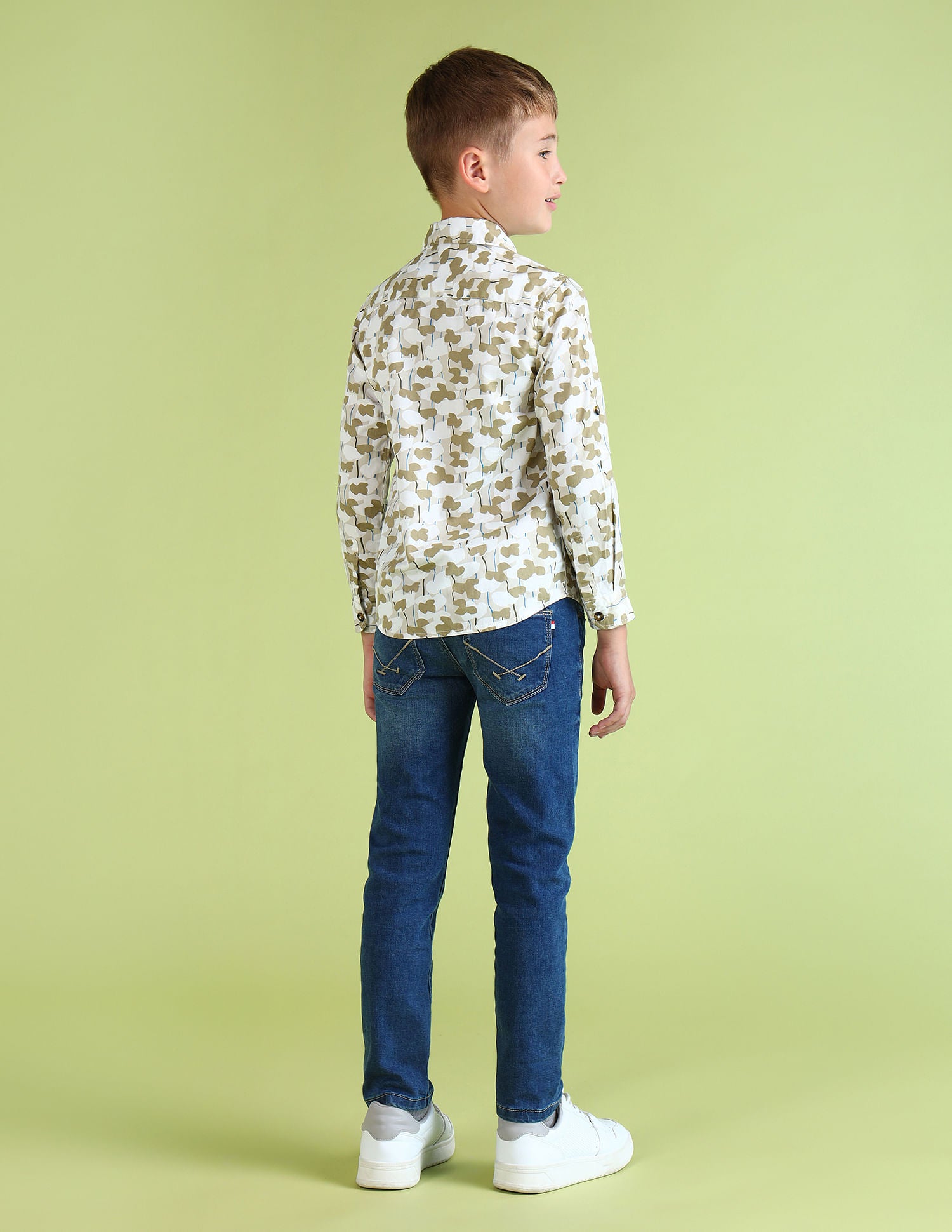 Boys Regular Fit Printed Shirt Olive - U.S. POLO ASSN. | Large