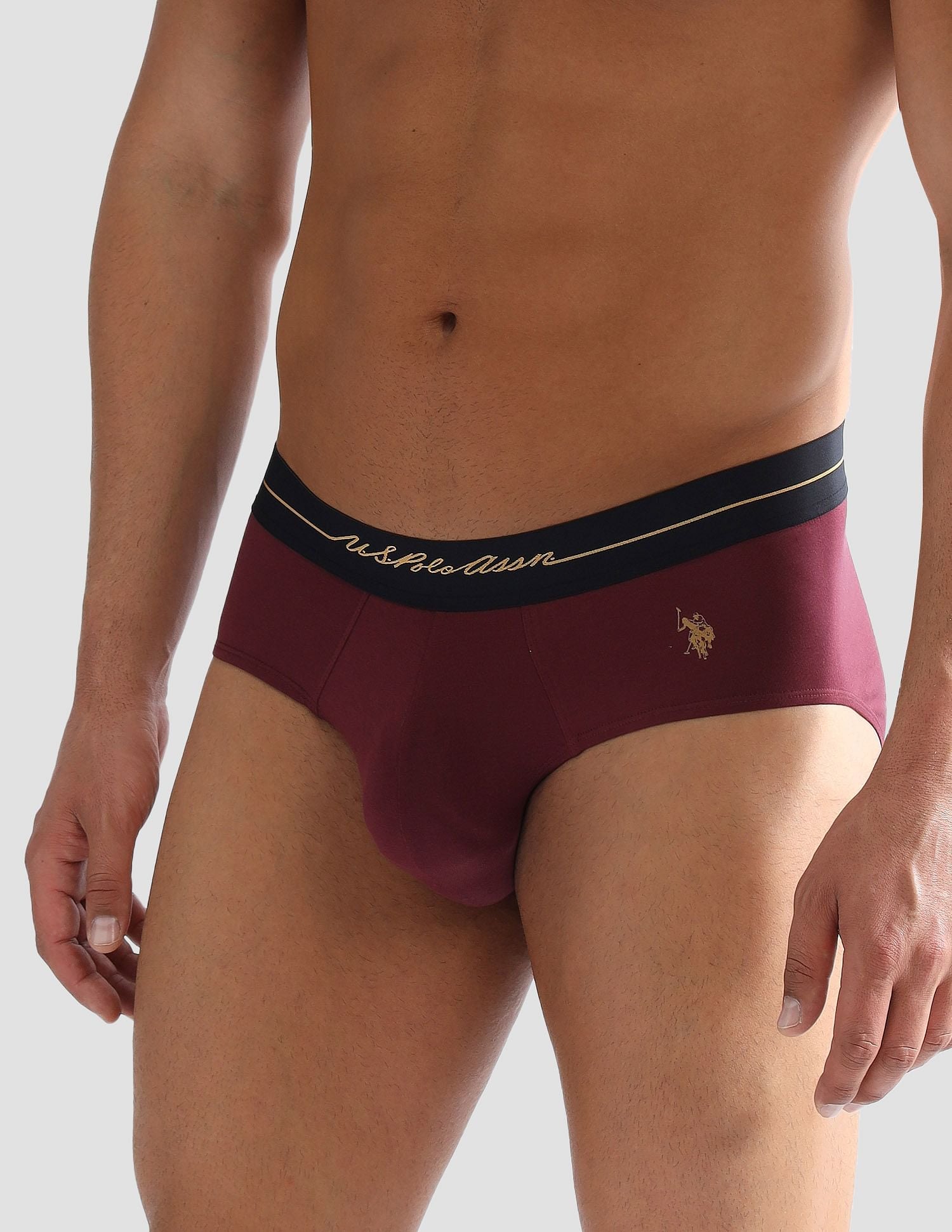 Elasticized Waist Solid PB004 Briefs - Pack of 1 Port Royal - U.S. POLO ASSN. | Large