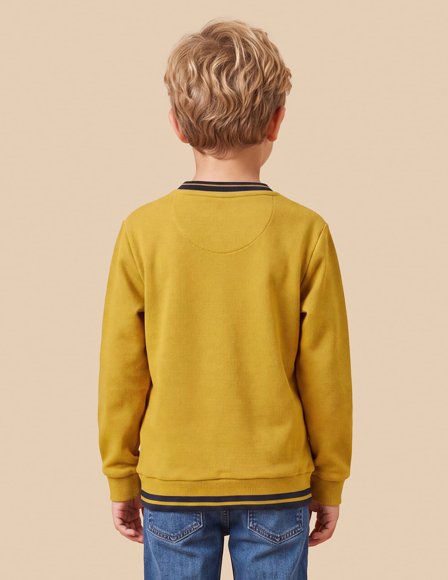 Brand Applique Regular Fit Sweatshirt Yellow - U.S. Polo Assn. India | Large