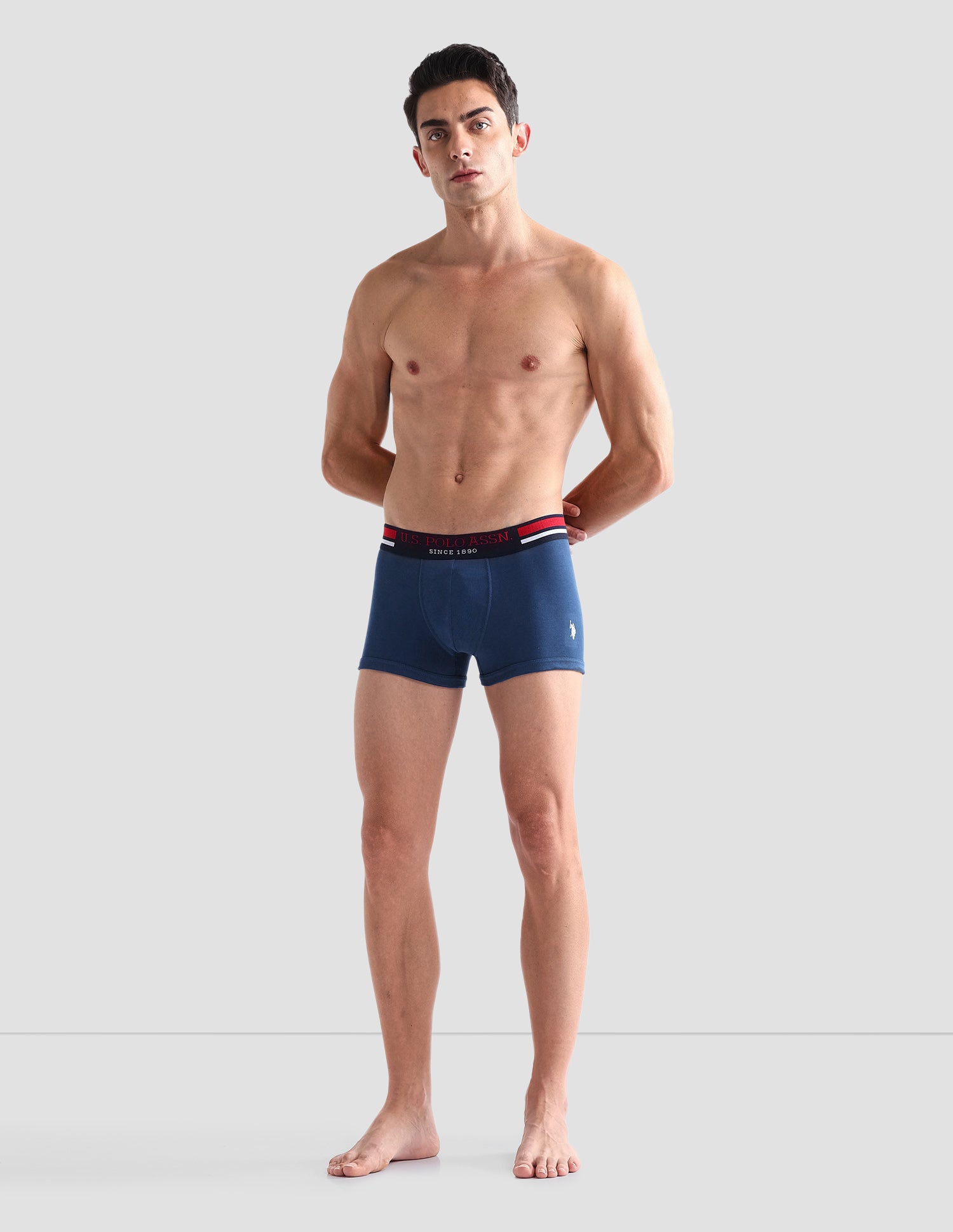 Mid Rise Cotton I641 Trunks - Pack Of 2 Olive and True Blue - U.S. POLO ASSN. | Large