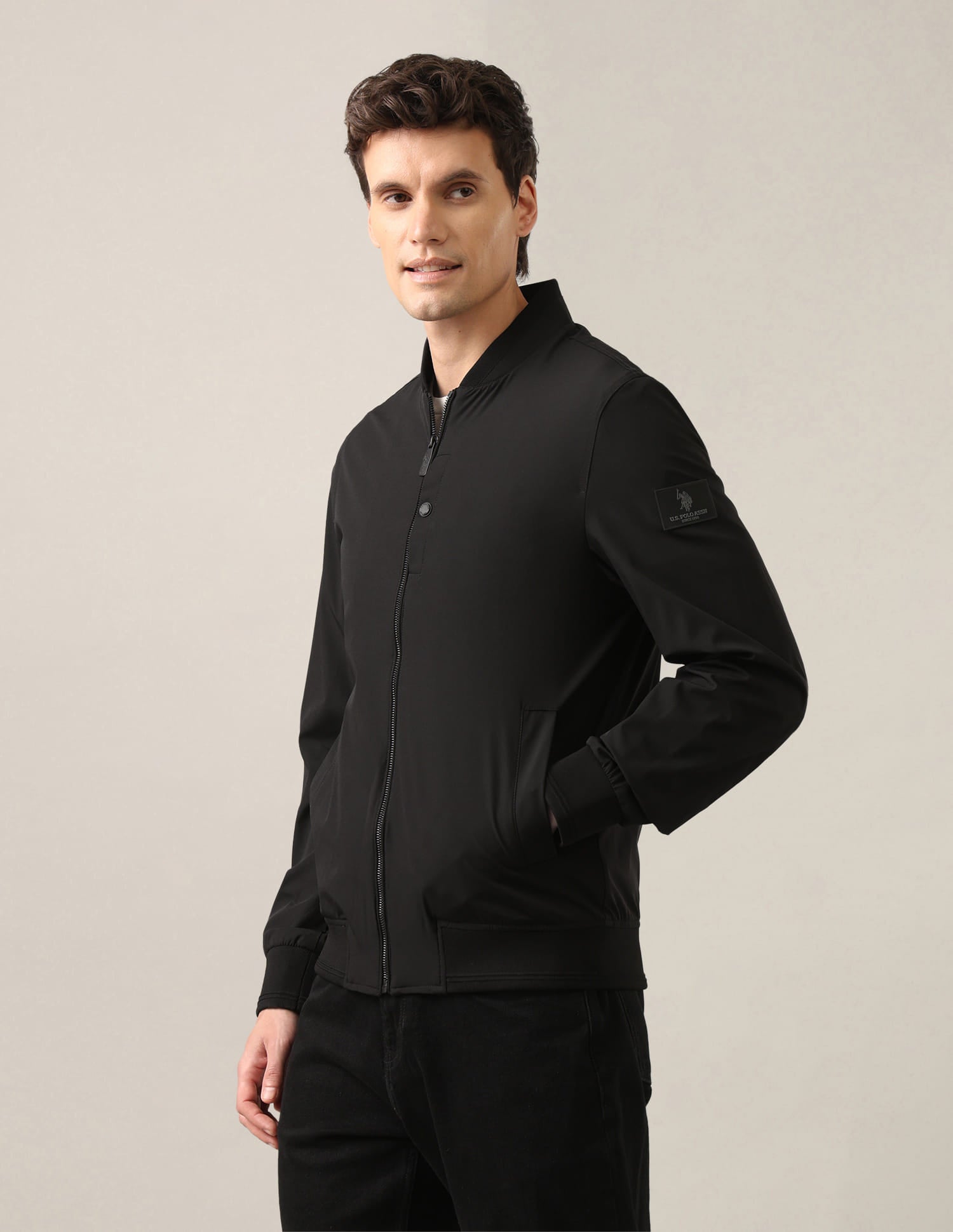 Bomber Windcheater Jacket Black - U.S. Polo Assn. India | Large