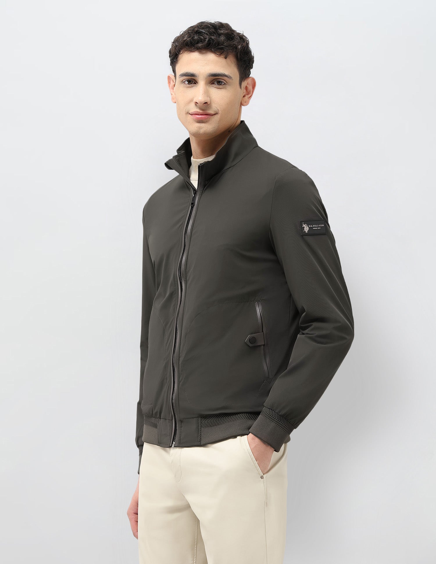 Solid Regular Fit Jacket Grey - U.S. POLO ASSN. | Large