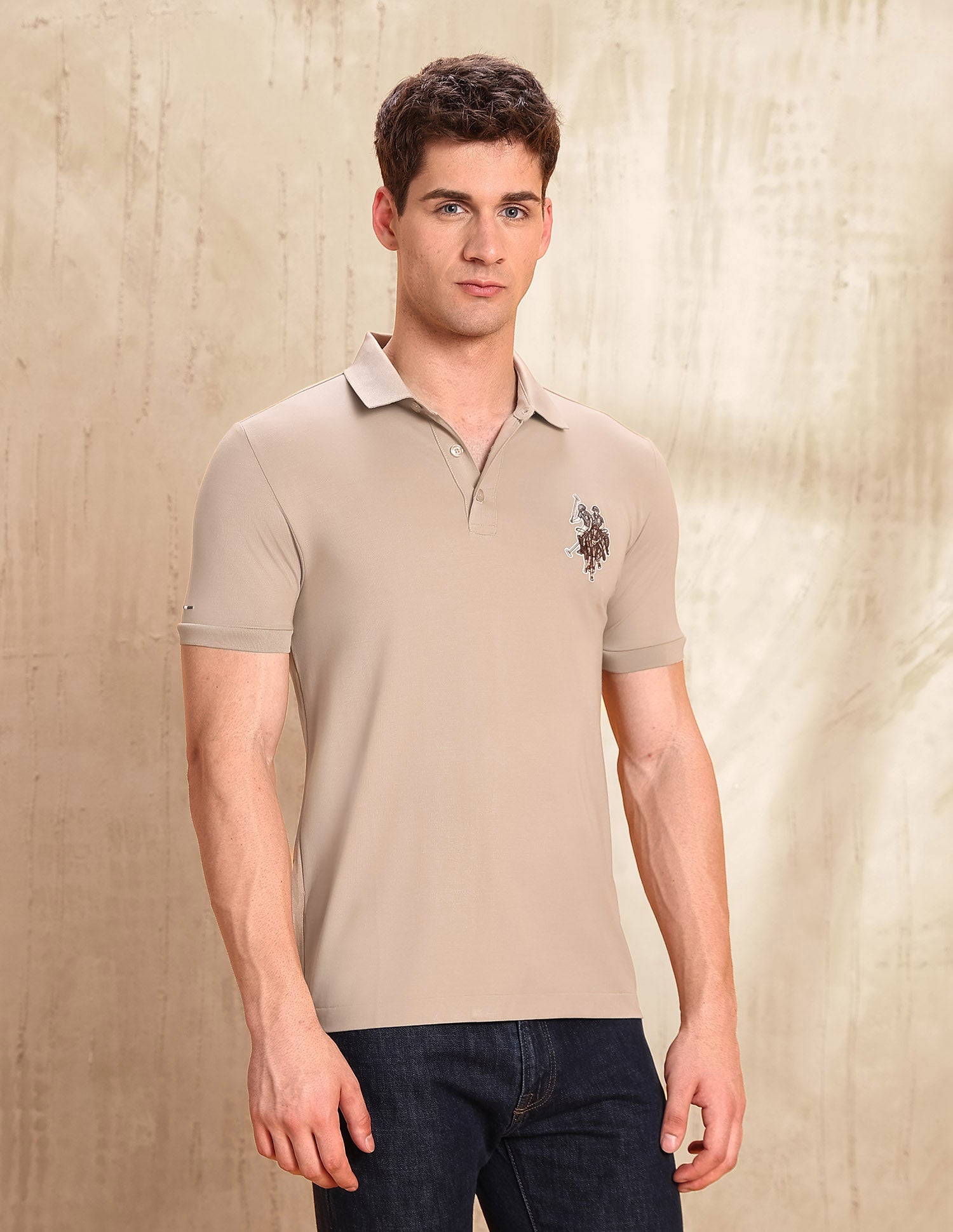 Solid Legend Of Horseshoe Polo Shirt Beige - U.S. POLO ASSN. | Large