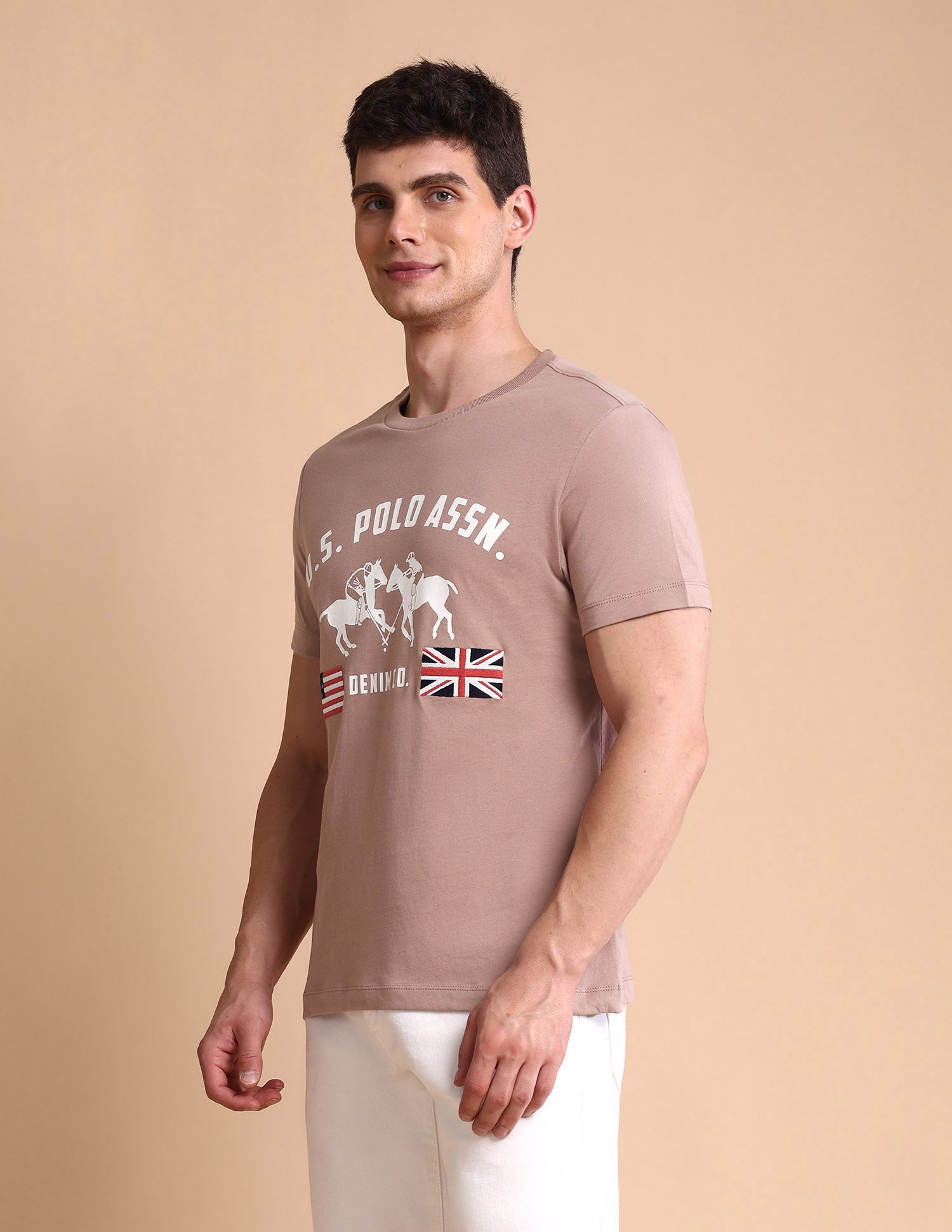 Brand Printed Muscle Fit T-Shirt Pink - U.S. POLO ASSN. | Large