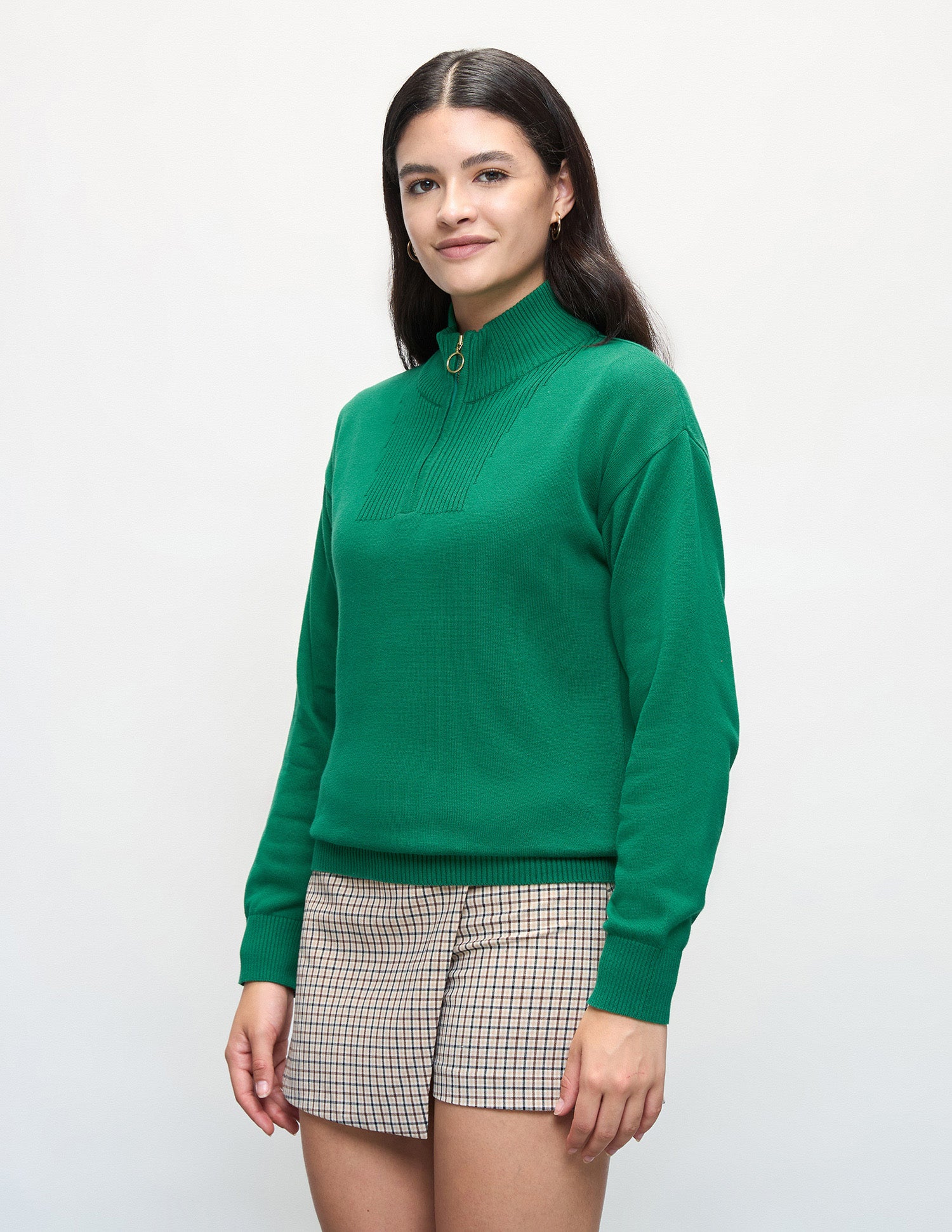 Solid Regular Fit Sweater Green - U.S. Polo Assn. India | Large