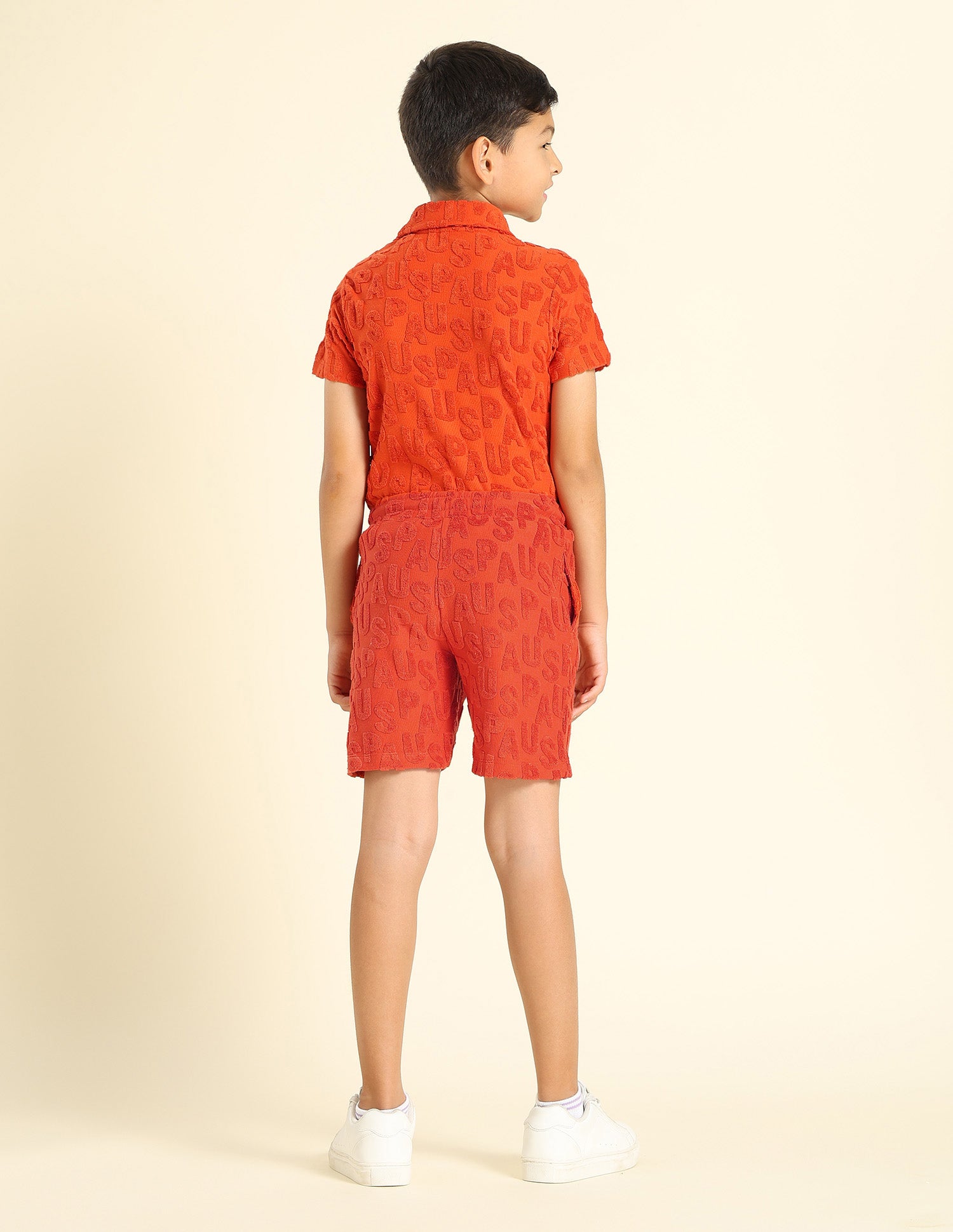 Boys Brand Appliqued Regular Fit Shorts Orange - U.S. POLO ASSN. | Large