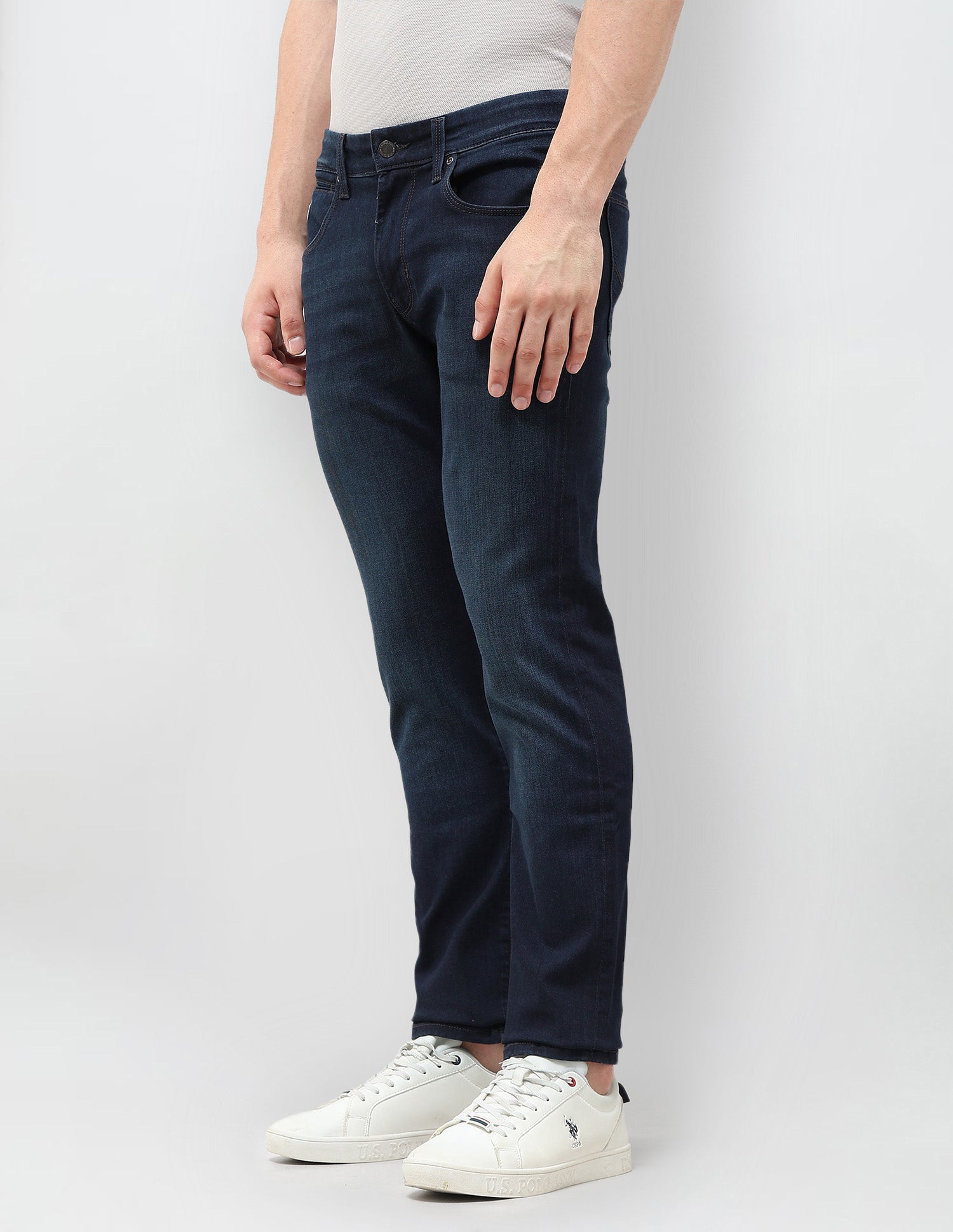 Brandon Slim Tapered Fit Blue Jeans Dark Blue - U.S. POLO ASSN. | Large