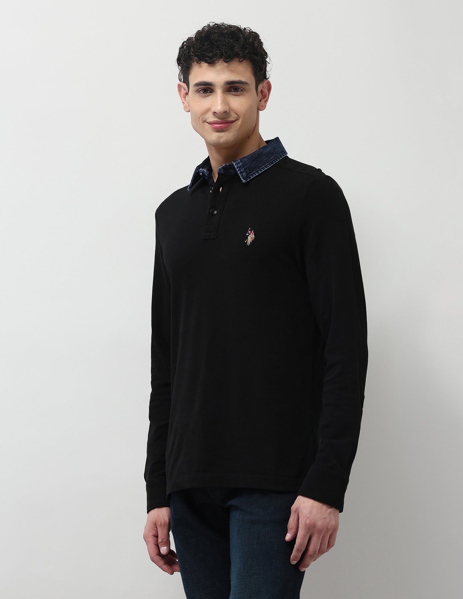 Solid Muscle Fit Polo Shirt Black - U.S. POLO ASSN. | Large