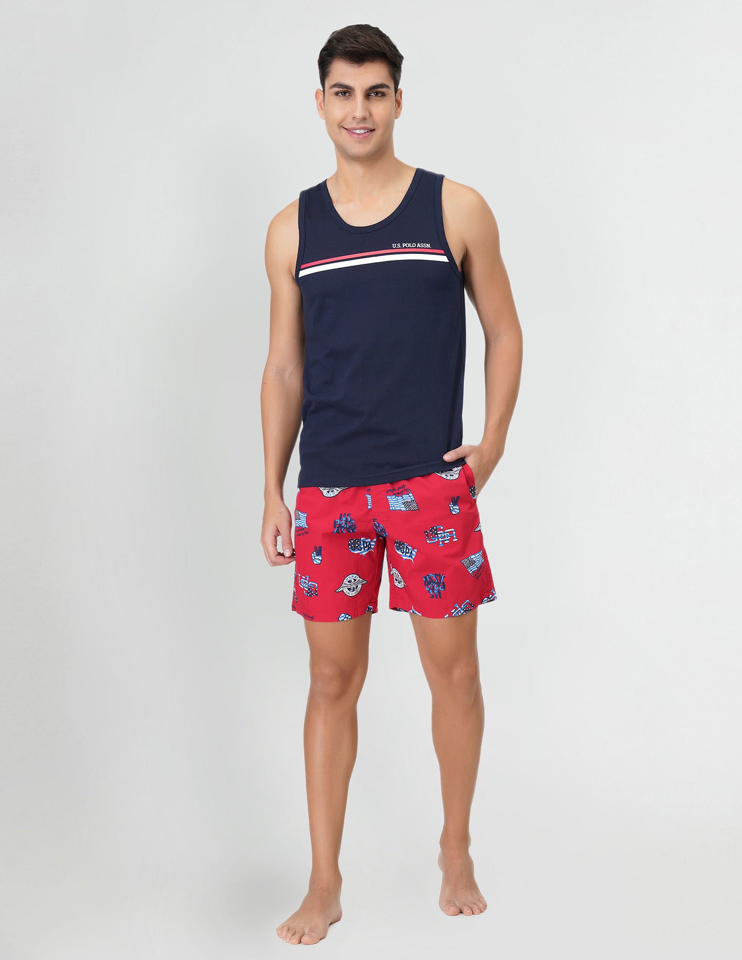 Relaxed Fit Printed IYAB Boxers - Pack Of 1 Red - U.S. POLO ASSN. | Large