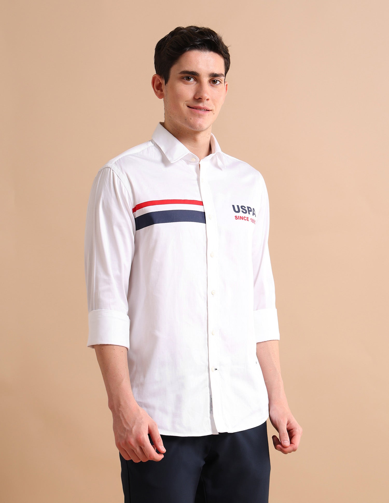 Satin Logo Shirt White - U.S. POLO ASSN. | Large