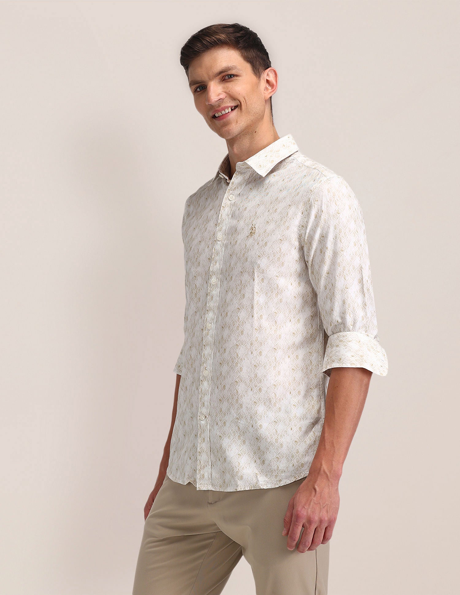 All Over Digital Print Shirt Yellow - U.S. Polo Assn. India | Large