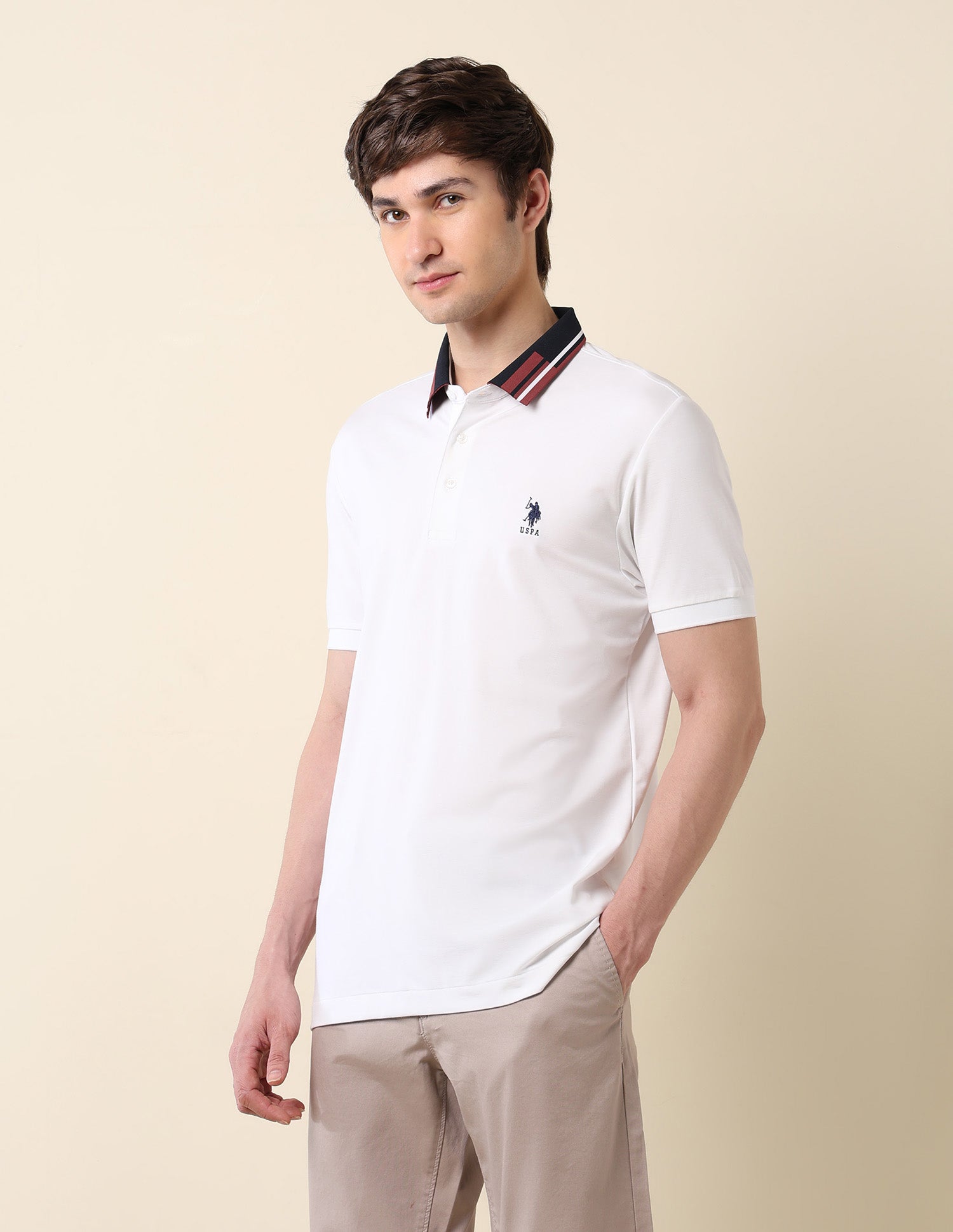 Slim Fit Classic Polo Shirt White - U.S. Polo Assn. India | Large