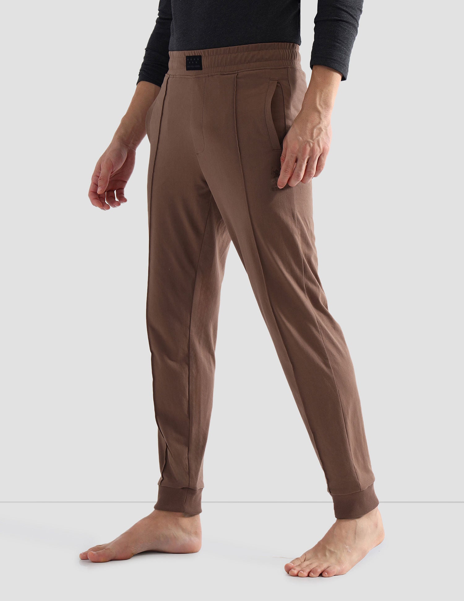 Solid Comfort Fit OJ006 Lounge Joggers - Pack Of 1 Beige - U.S. POLO ASSN. | Large