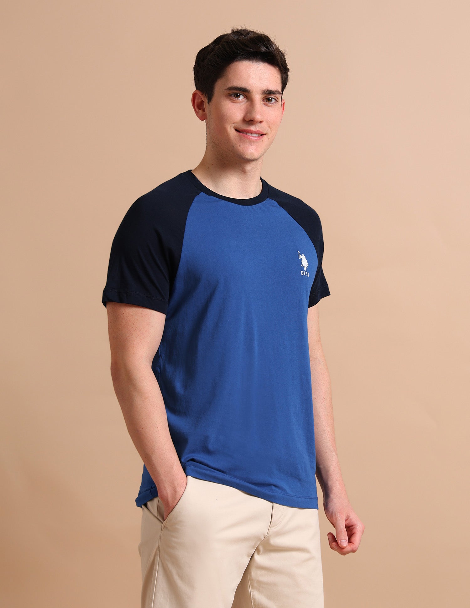 Varsity Colour Block T-Shirt Blue - U.S. POLO ASSN. | Large