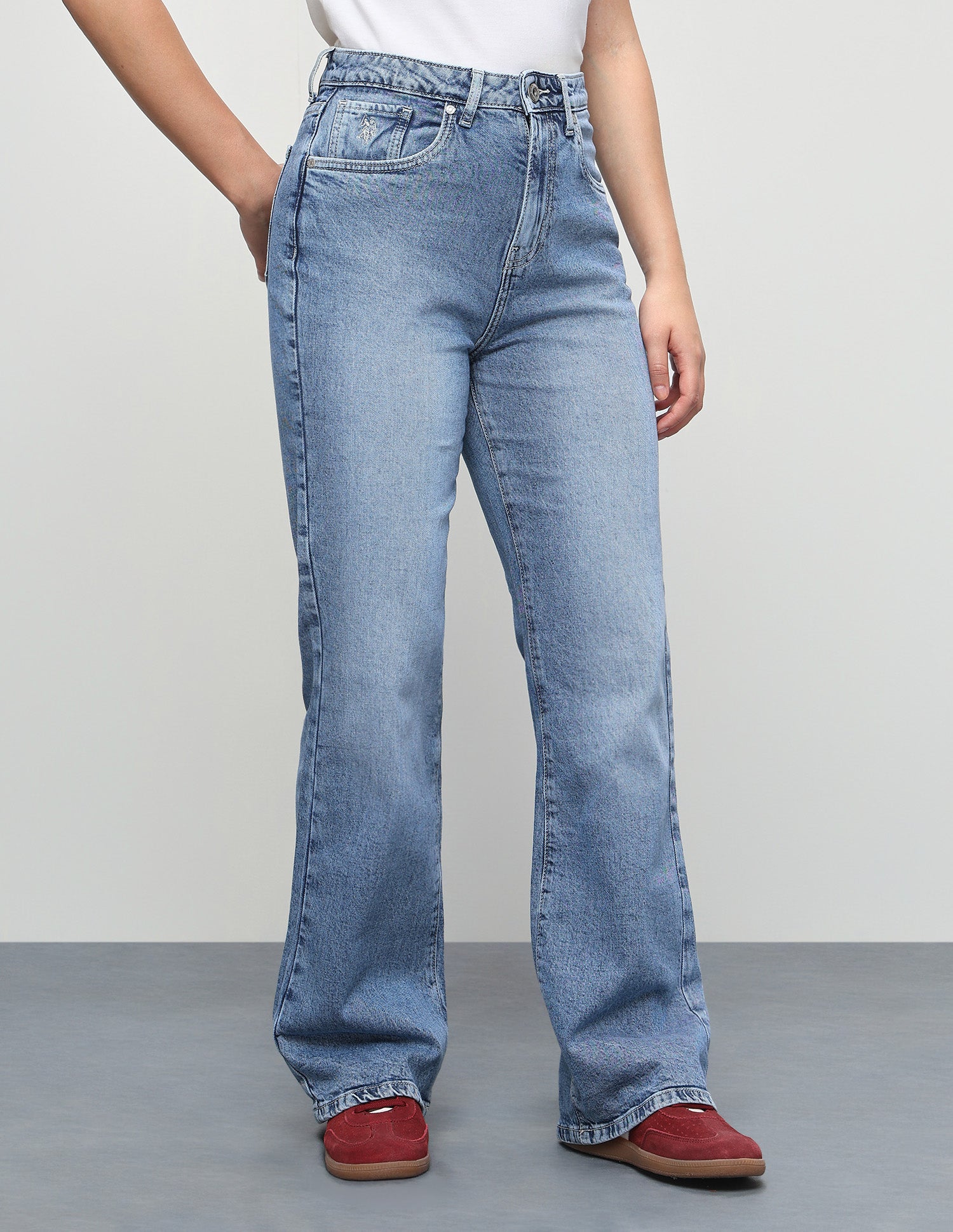High Rise Bootcut Fit Jeans Light Blue - U.S. Polo Assn. India | Large