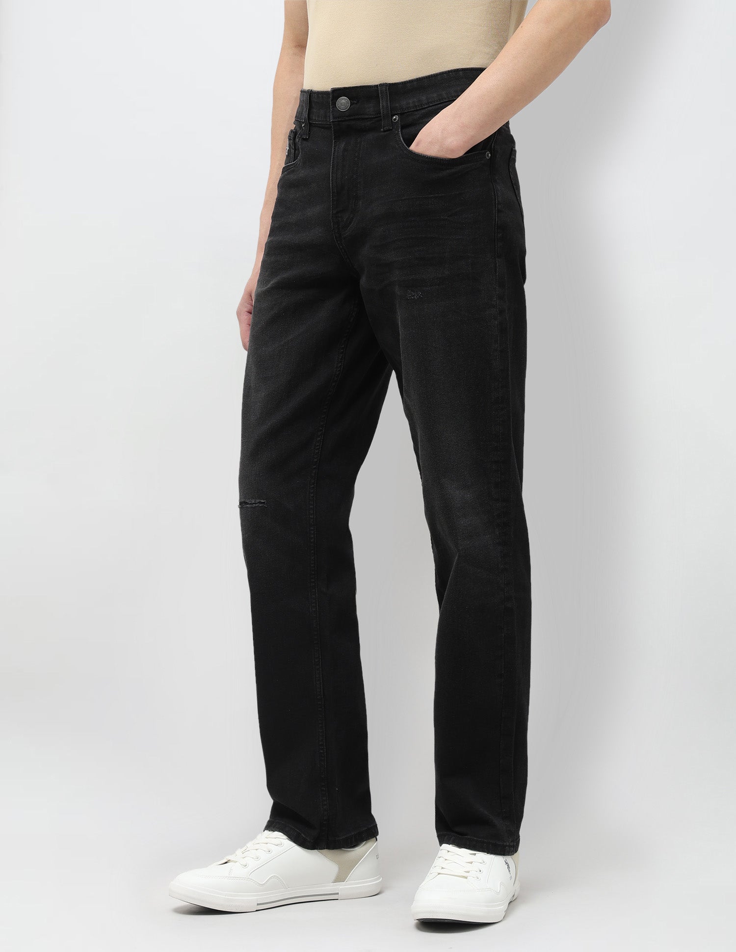 Shawn Relaxed Fit Black Jeans Black - U.S. Polo Assn. India | Large