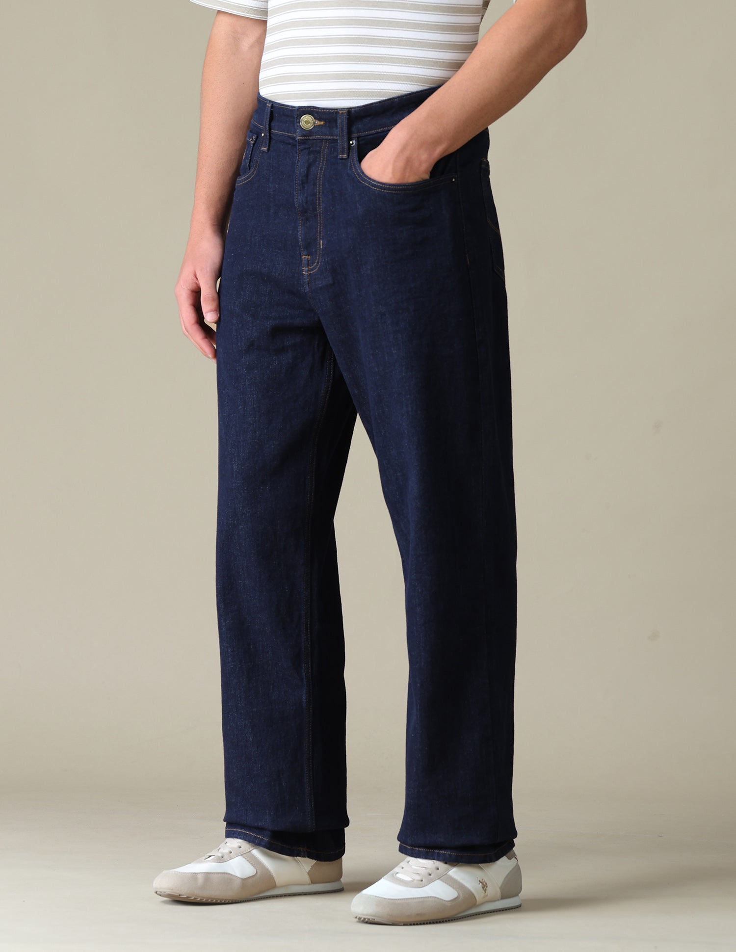 Logan Loose Straight Fit Blue Jeans Dark Blue - U.S. Polo Assn. India | Large