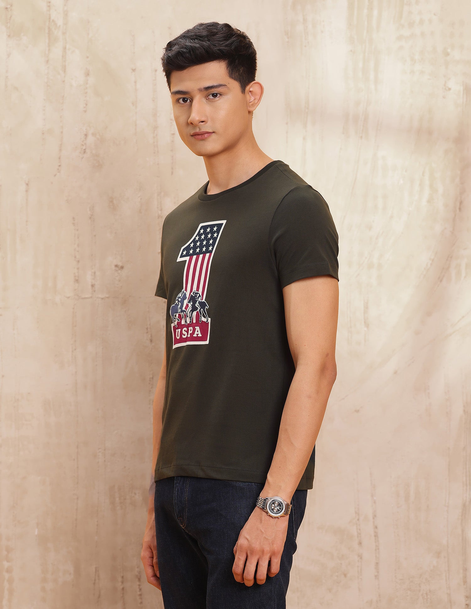 Graphic Printed Regular Fit T Shirt Olive - U.S. POLO ASSN. | Large