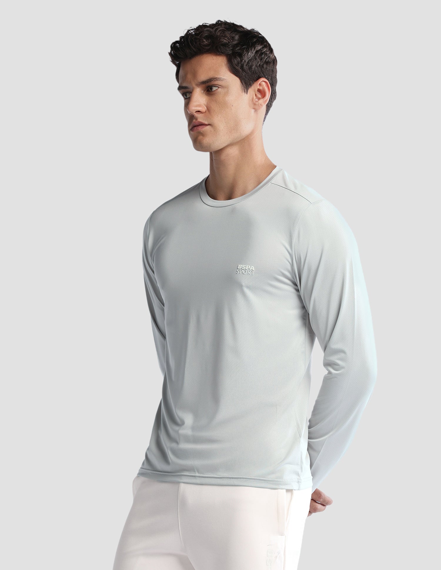 Solid Regular Fit Active T-Shirt Grey - U.S. Polo Assn. India | Large