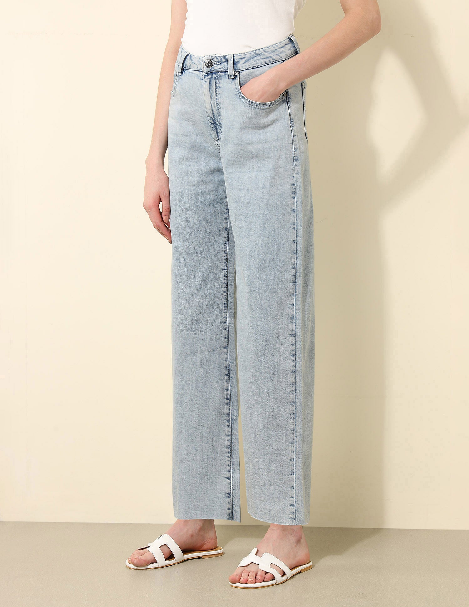 High Rise Wide Leg Fit Jeans Blue - U.S. Polo Assn. India | Large
