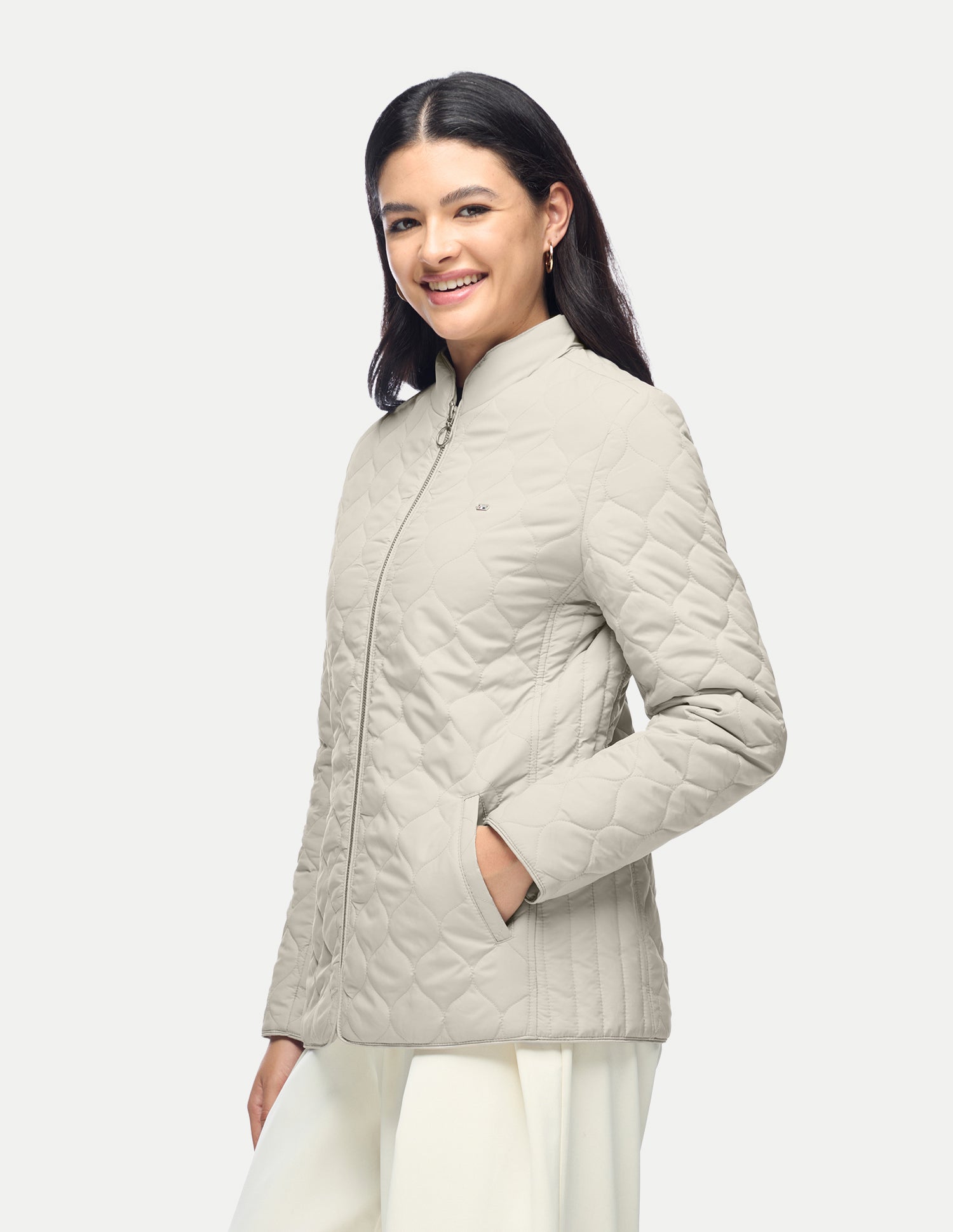 Solid Regular Fit Quilted Jacket Grey - U.S. Polo Assn. India | Large