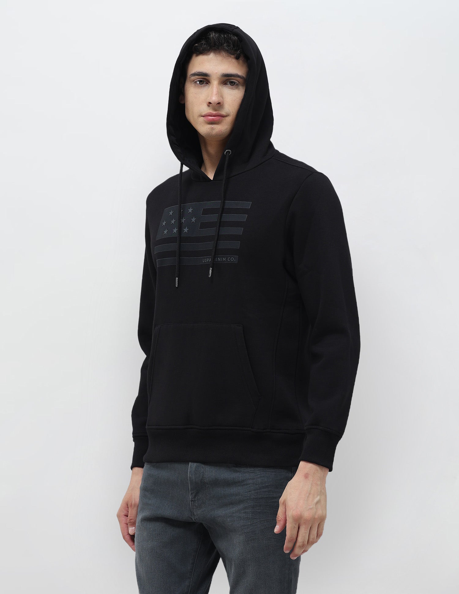 Graphic Printed Regular Fit Sweatshirt Black - U.S. POLO ASSN. | Large