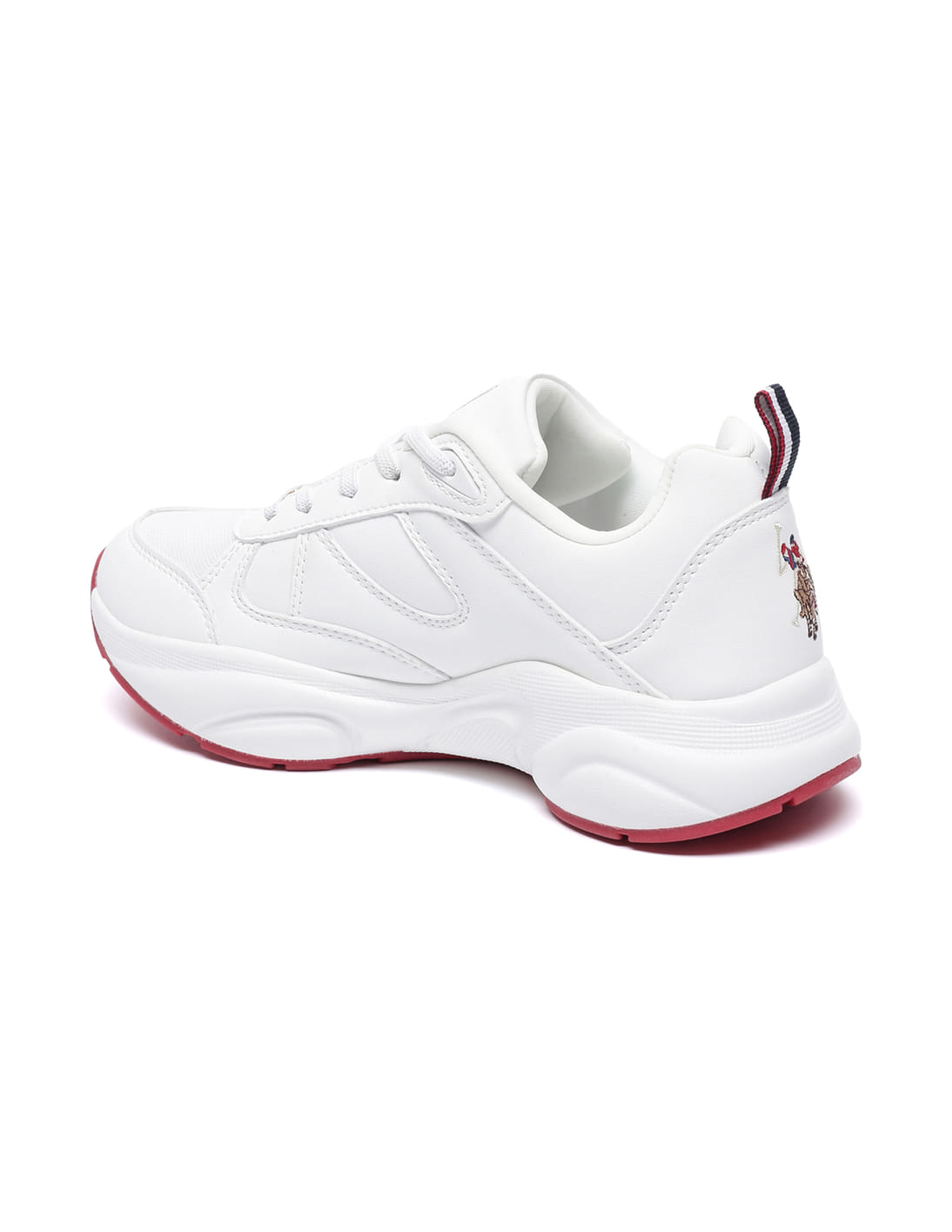 Women Panelled Lace Up Sneakers Off White - U.S. Polo Assn. India | Large