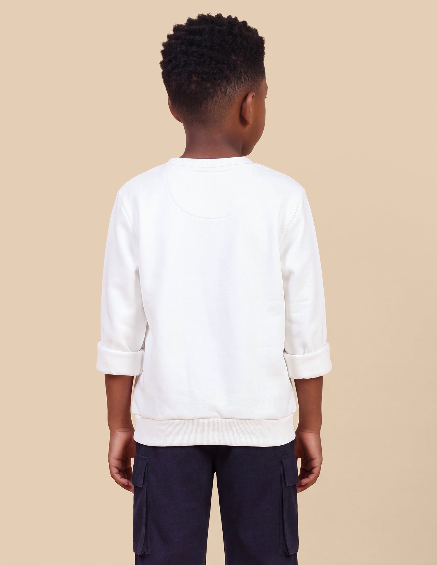 Brand Embroidered Regular Fit Sweatshirt Off White - U.S. Polo Assn. India | Large