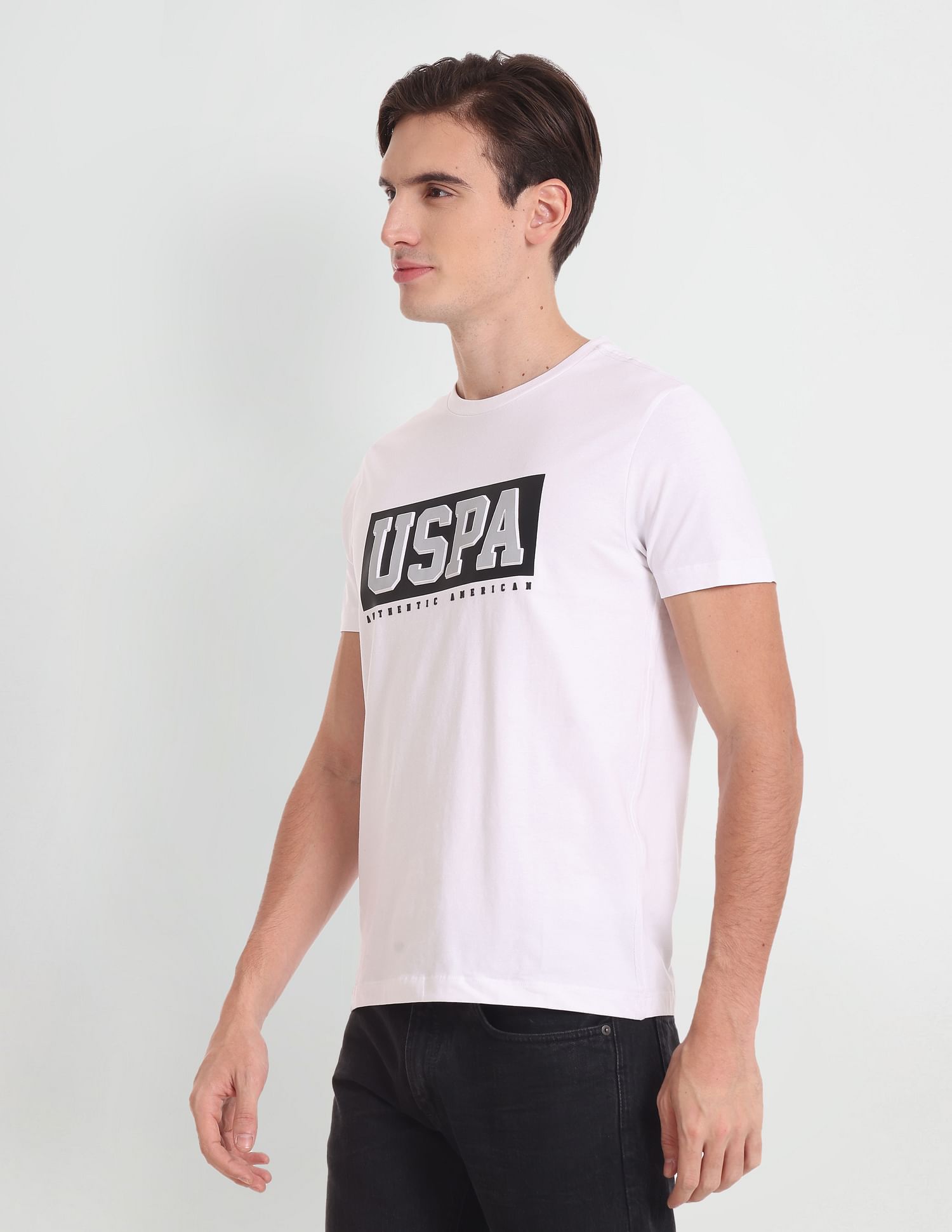 Iconic Embossed T-Shirt White - U.S. Polo Assn. India | Large
