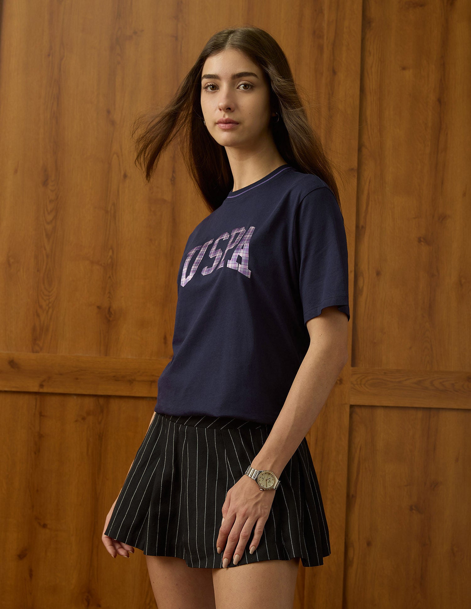 Crew Neck Boxy Fit Tshirt With Patch Embroidery Navy - U.S. POLO ASSN. | Large