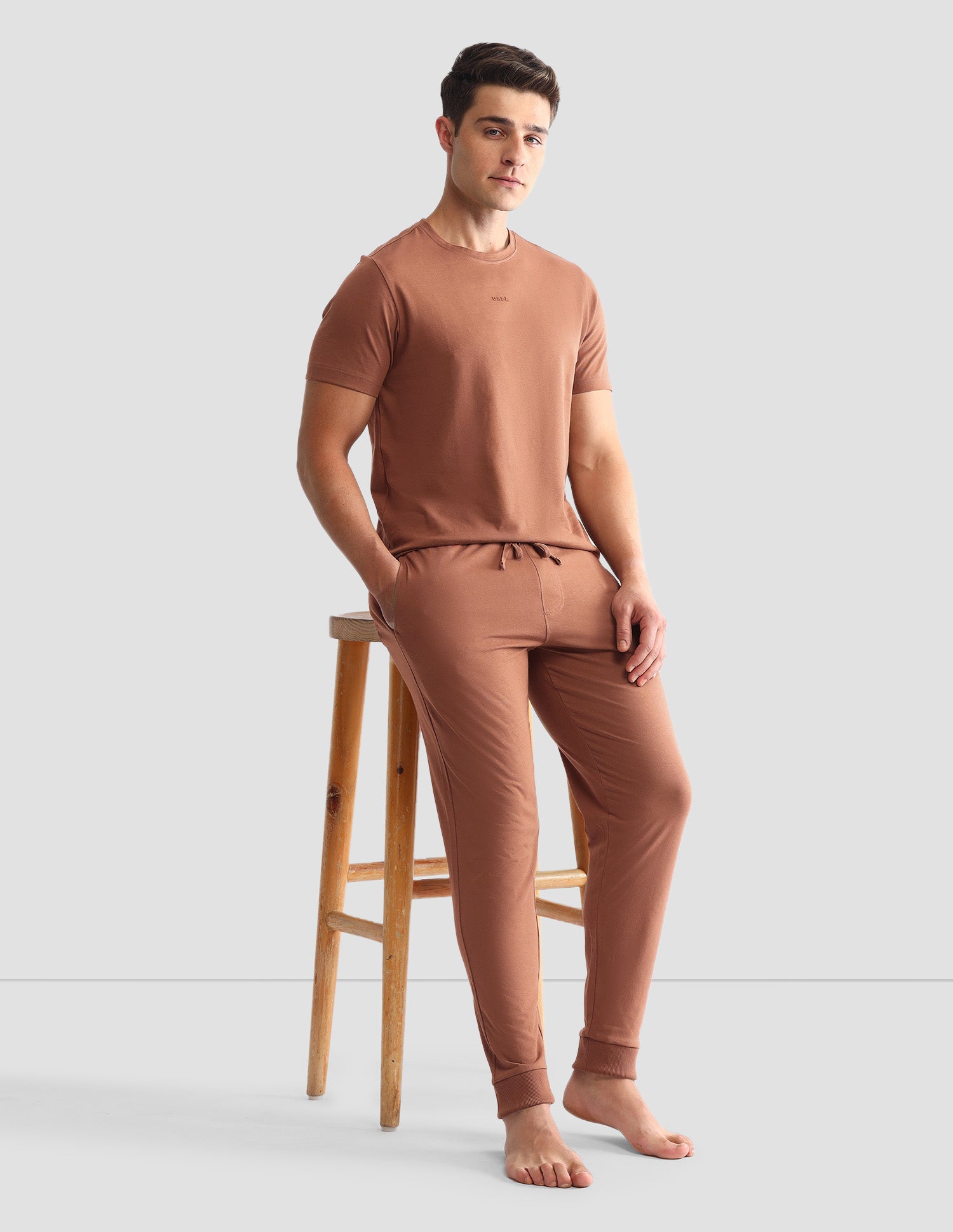 Drawstring Waist Mid-Rise Solid OJ007 Joggers Raw Umber - U.S. POLO ASSN. | Large