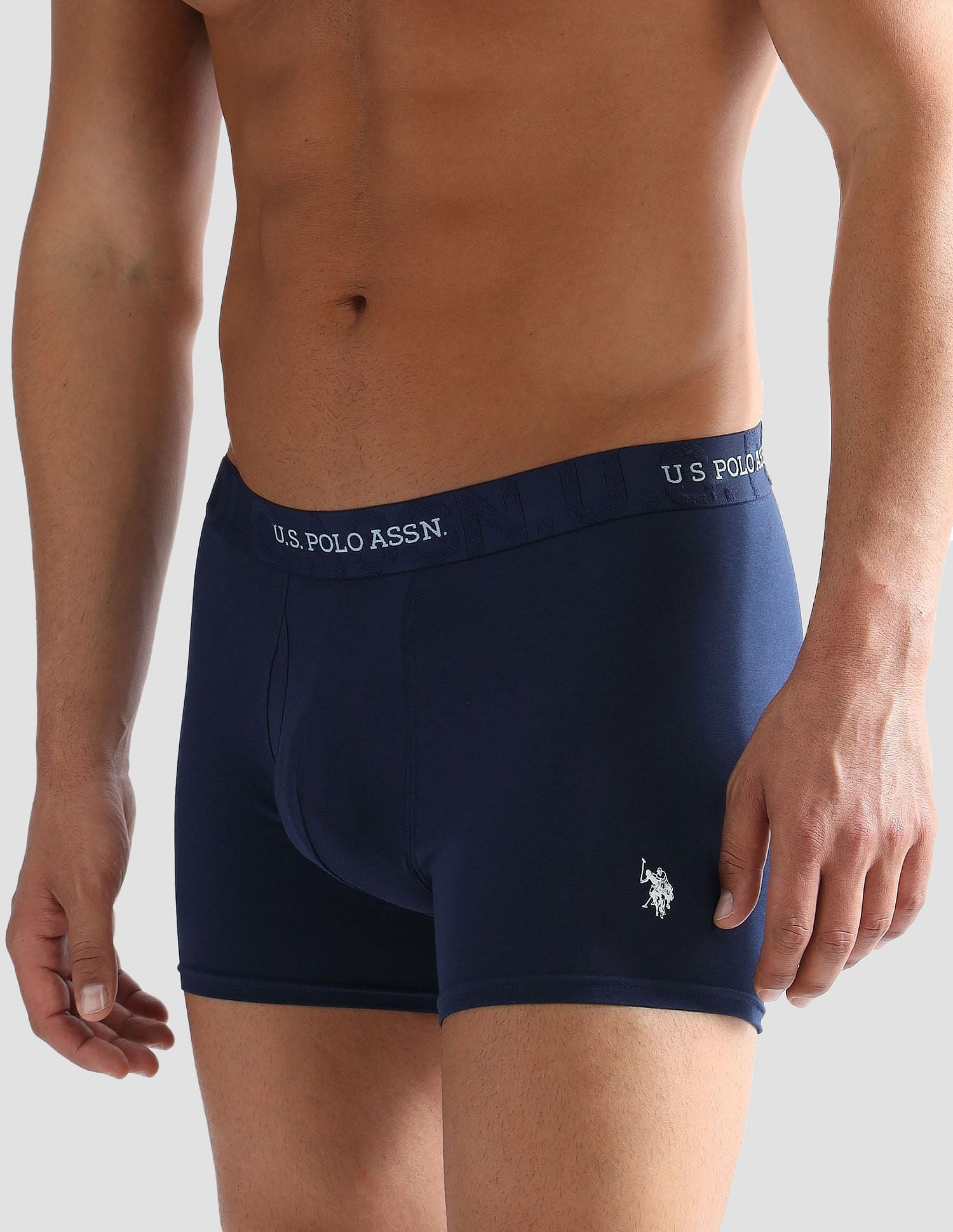 Anti Microbial Solid ET007 Trunks - Pack of 1 Navy - U.S. POLO ASSN. | Large