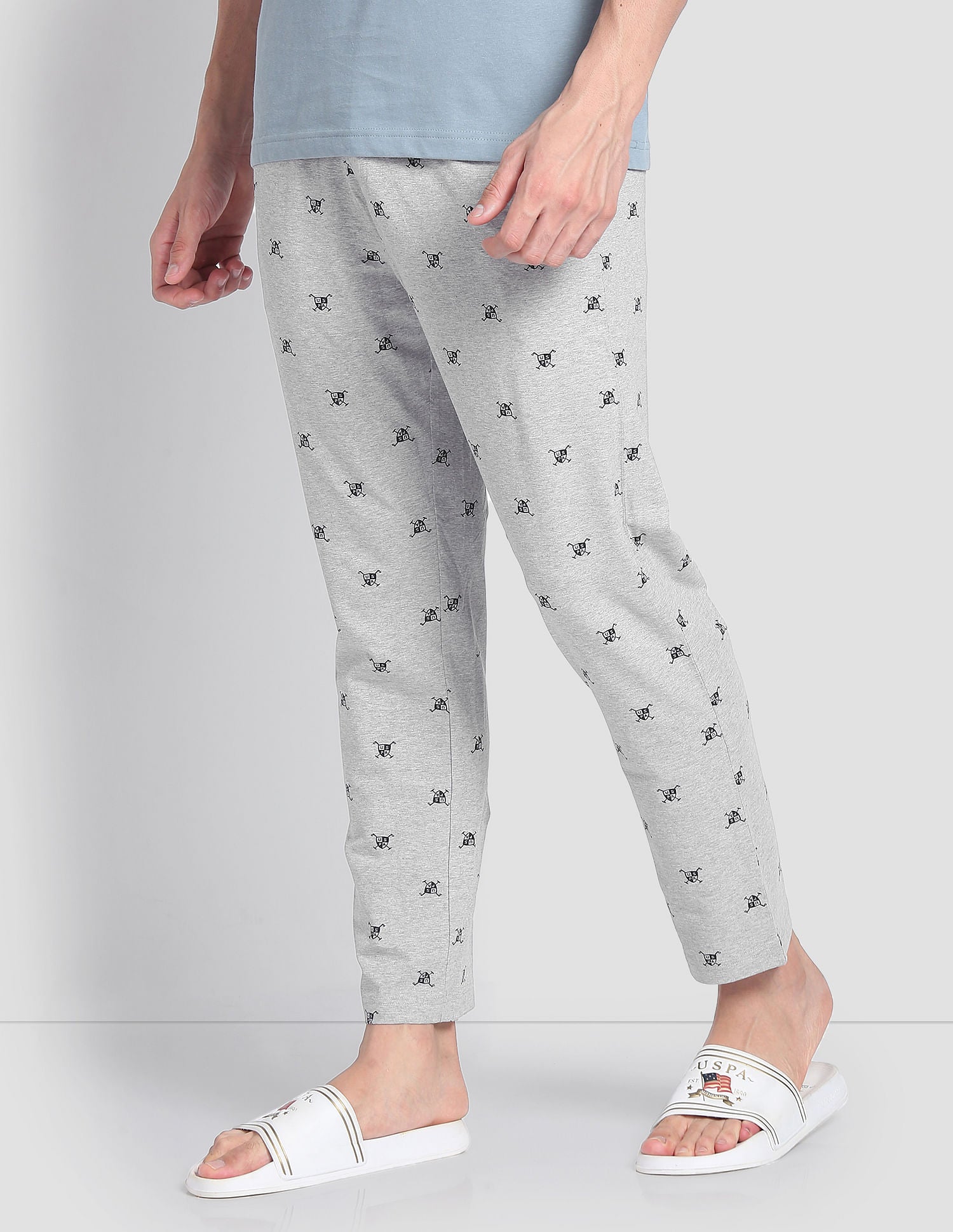 Signature Print LP002 Lounge Pants - Pack Of 1 Grey - U.S. POLO ASSN. | Large
