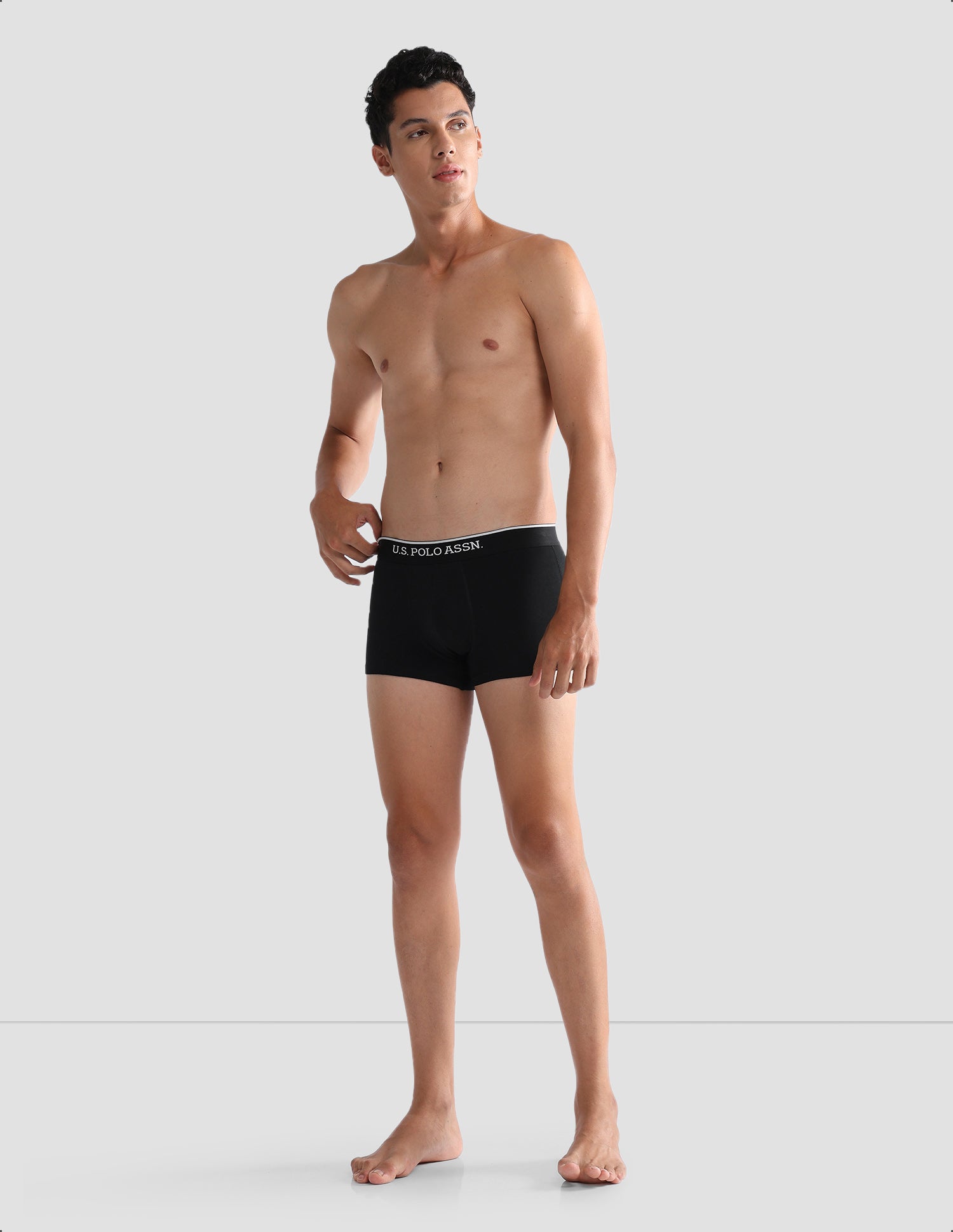Antibacterial Solid ET004 Trunks - Pack Of 3 Black, Port Royal and Navy - U.S. POLO ASSN. | Large