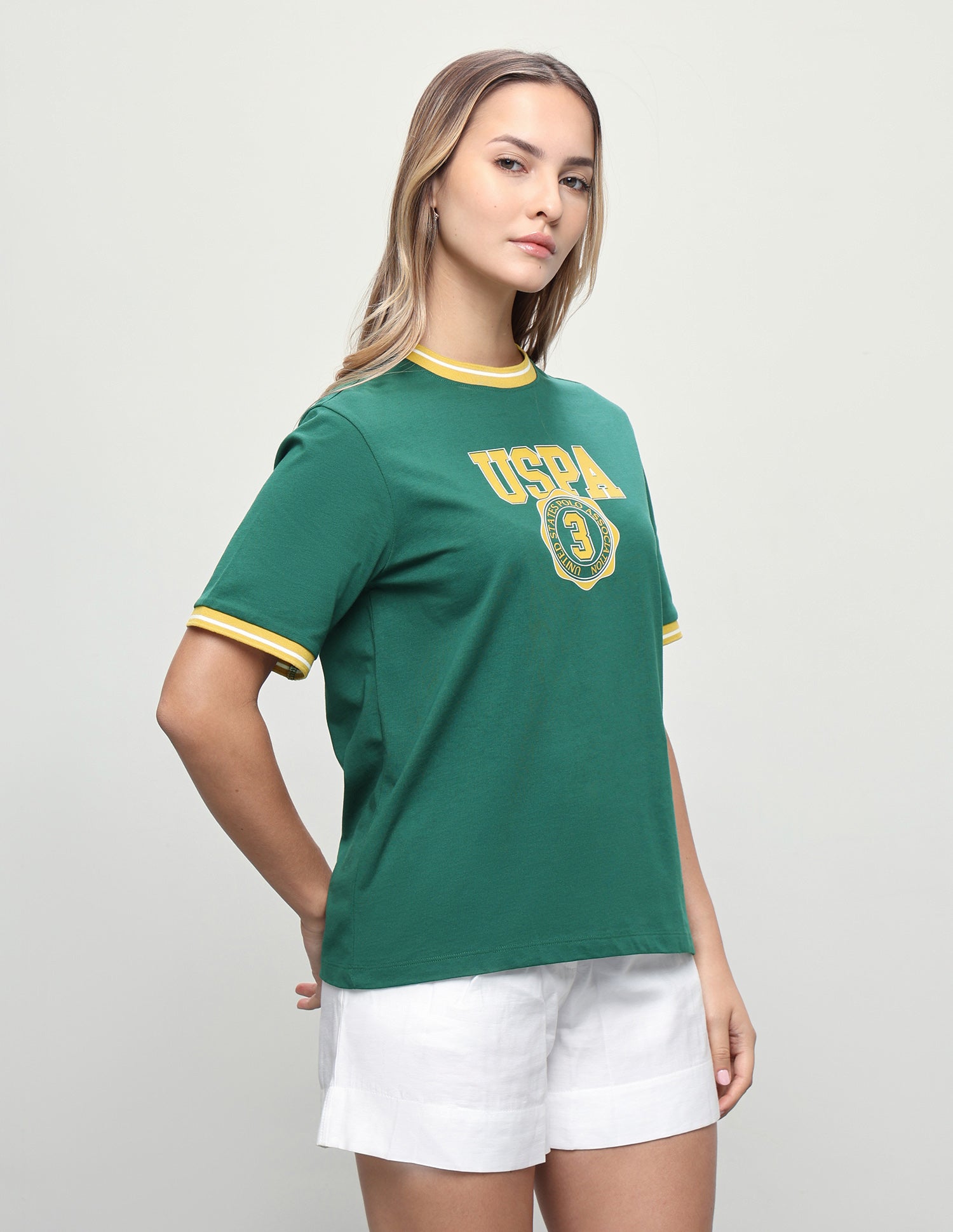 Brand Printed Boxy Fit T-Shirt Dark Green - U.S. Polo Assn. India | Large