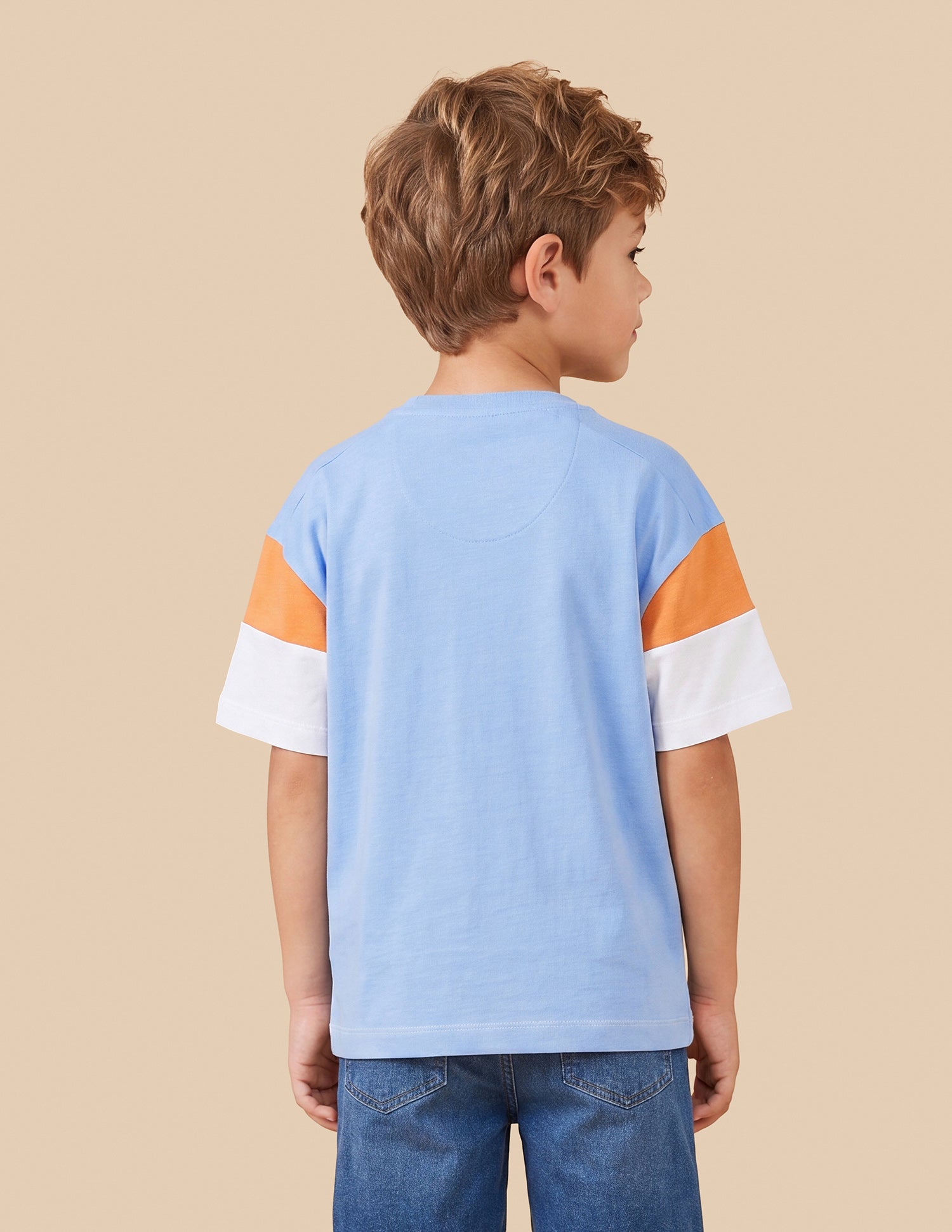 Colour Blocked Oversized Fit T-Shirt Off White - U.S. Polo Assn. India | Large
