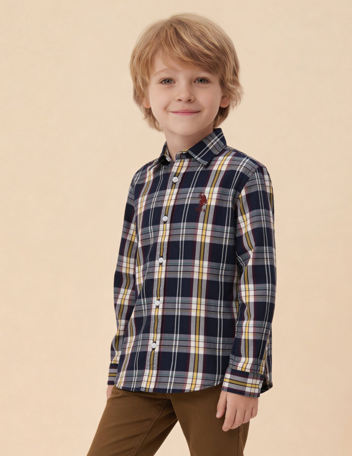 Plaid Checked Regular Fit Shirt Navy - U.S. Polo Assn. India | Large