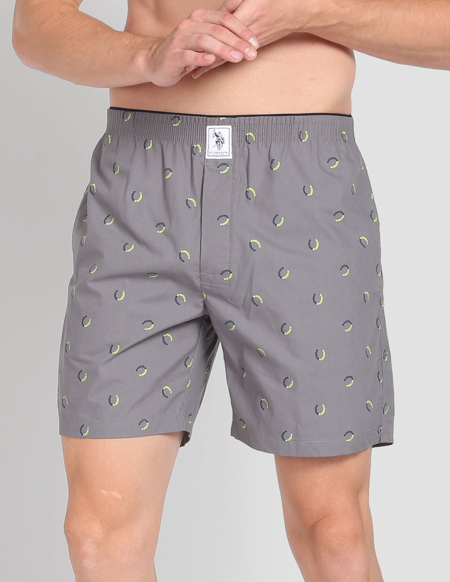 Pure Cotton Printed I600 Boxers - Pack Of 1 Grey - U.S. POLO ASSN. | Large