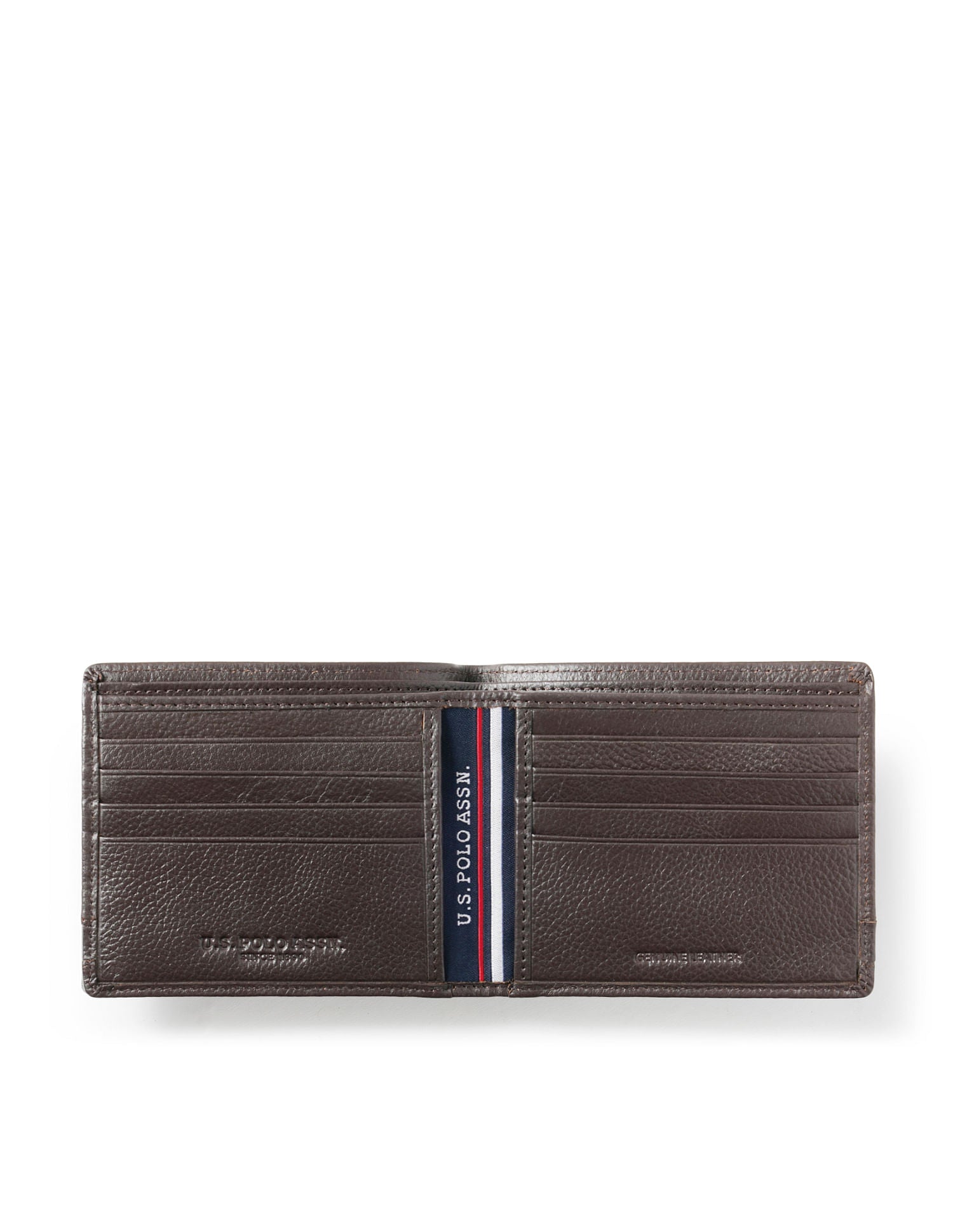 Bi-Fold Taping Leather Larisa Wallet Dark Brown - U.S. POLO ASSN. | Large