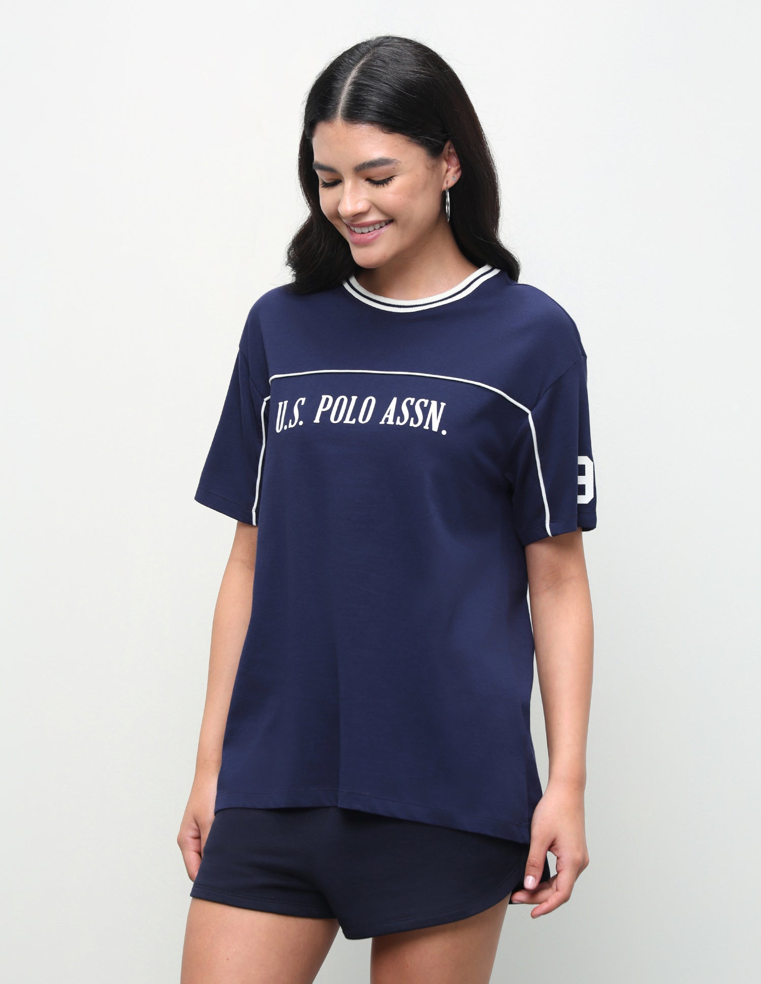 Brand Printed Regular Fit T-Shirt Navy - U.S. Polo Assn. India | Large