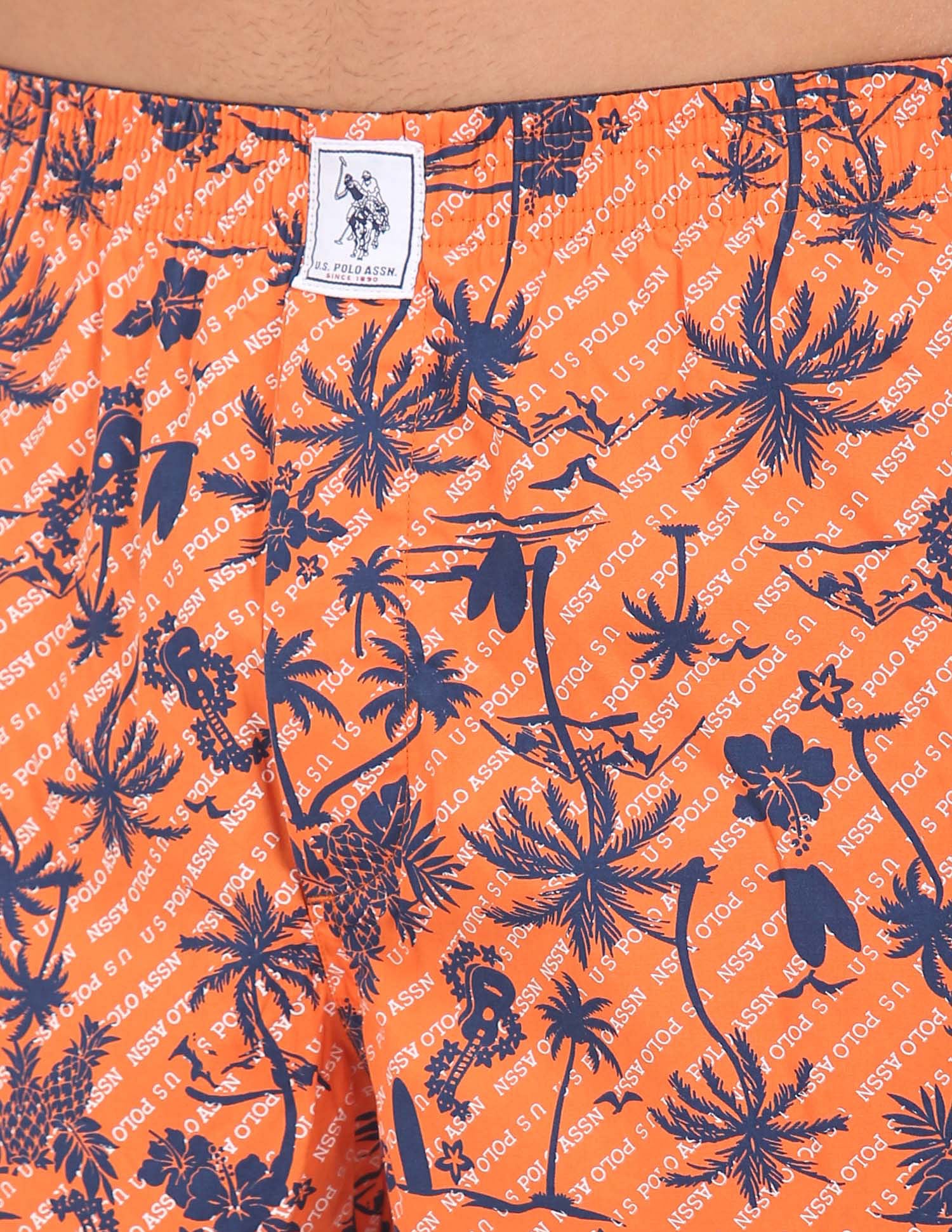 Back Pocket All Over Print IYAC Boxers - Pack Of 1 Orange - U.S. POLO ASSN. | Large