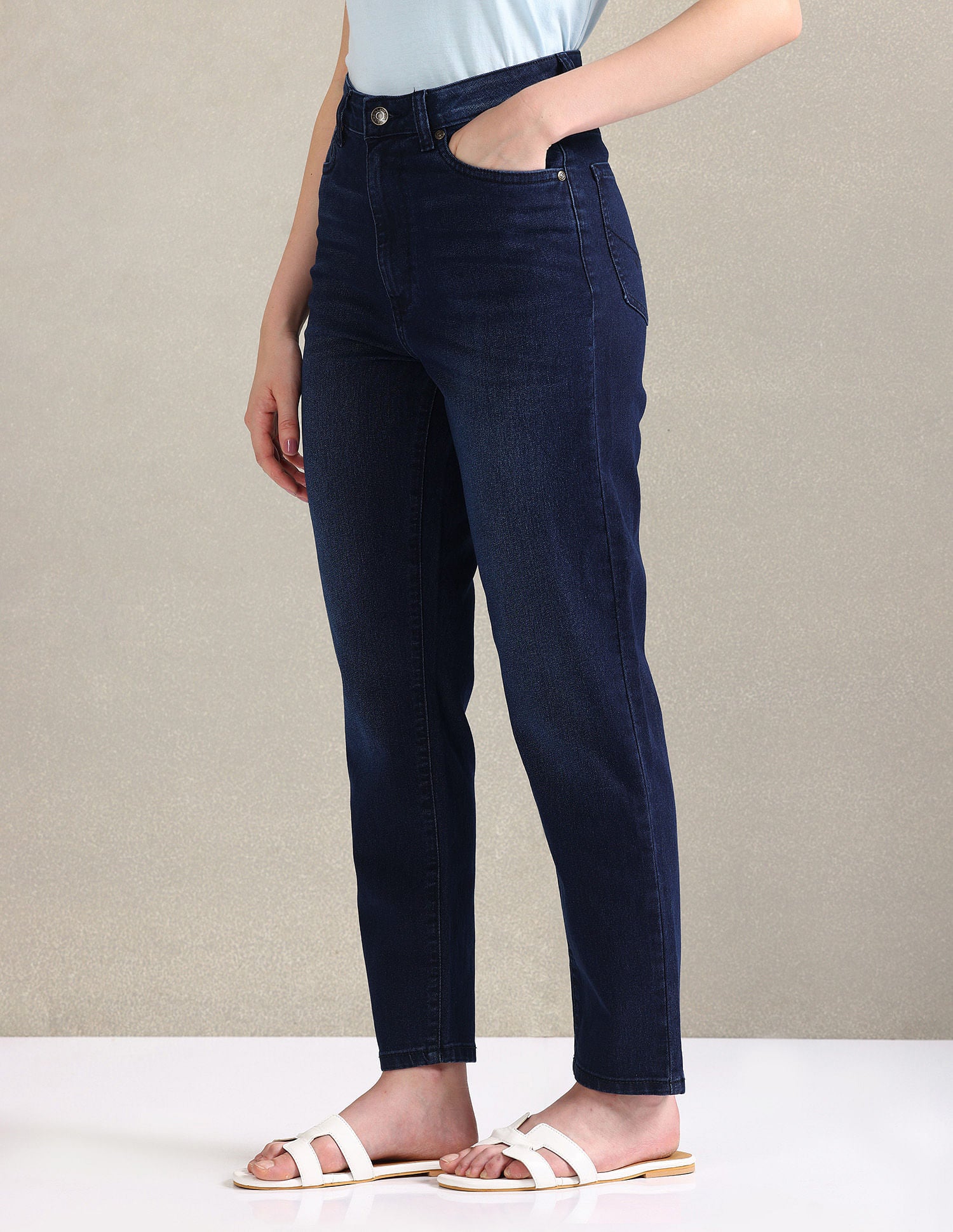 Mom Fit Blue Jeans Blue - U.S. POLO ASSN. | Large