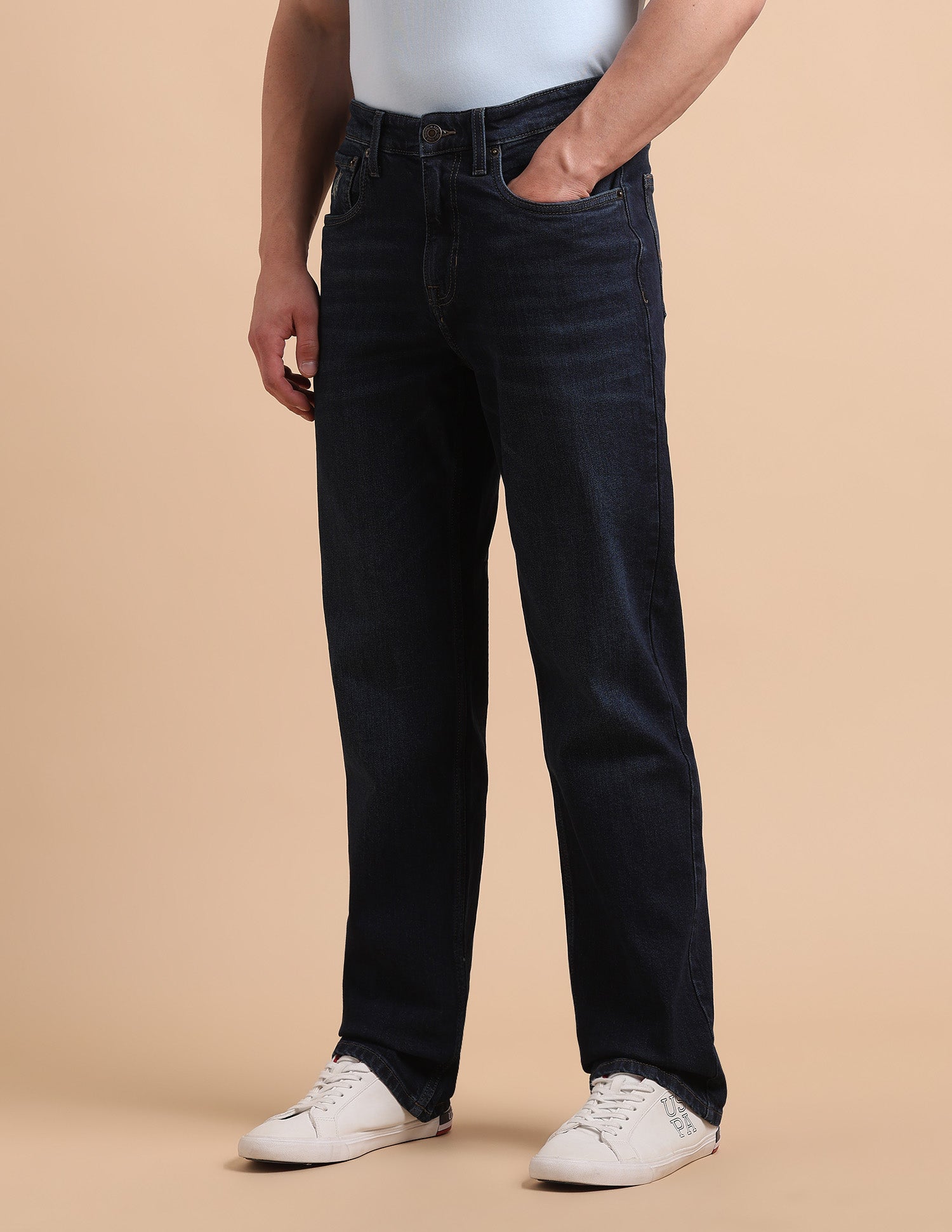 Shawn Relaxed Fit Blue Jeans Mid Blue - U.S. POLO ASSN. | Large