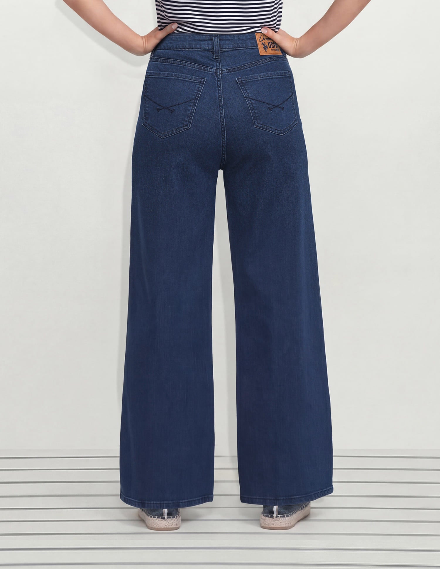 High Rise Wide Leg Fit Jeans Blue - U.S. Polo Assn. India | Large