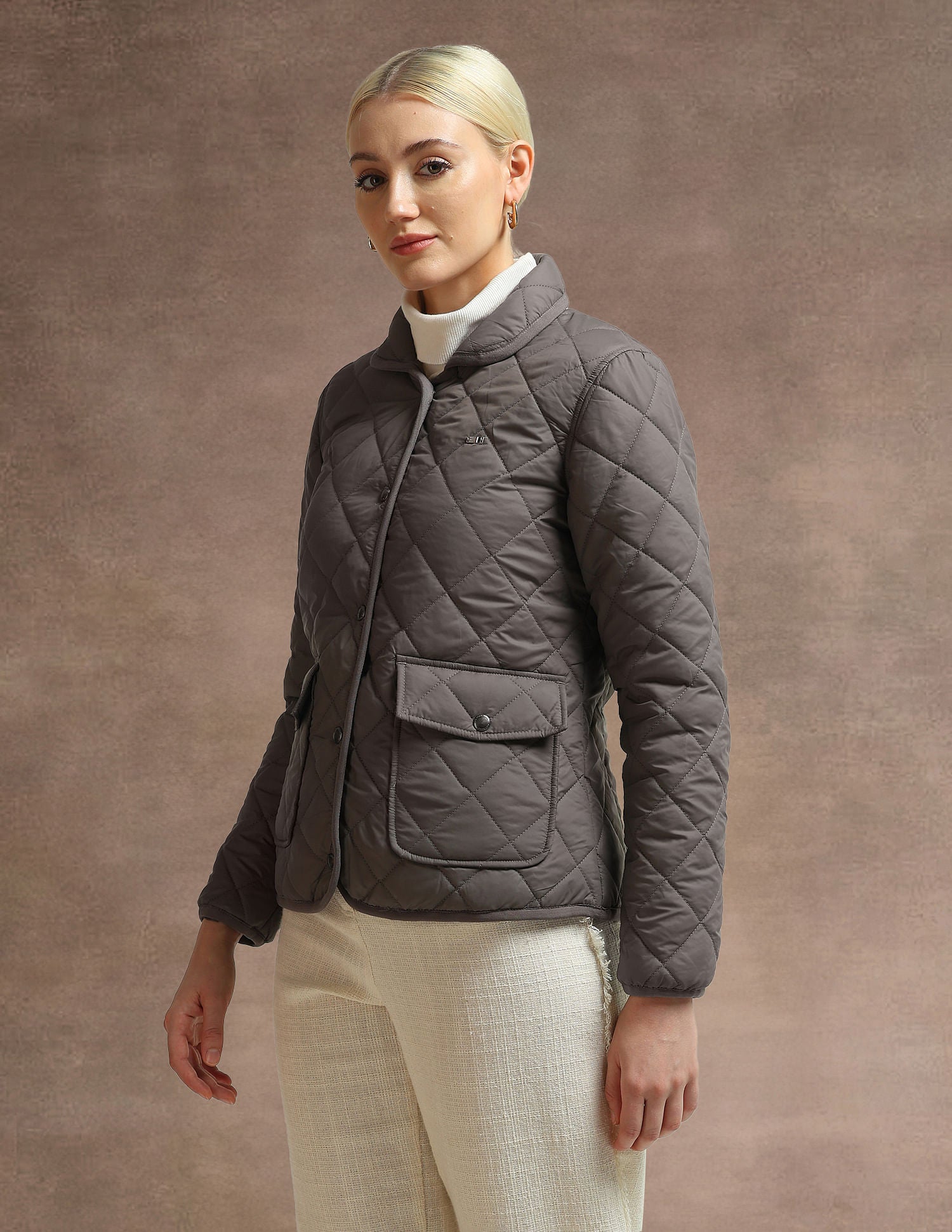 Spread Collar Puffer Jacket Grey - U.S. POLO ASSN. | Large