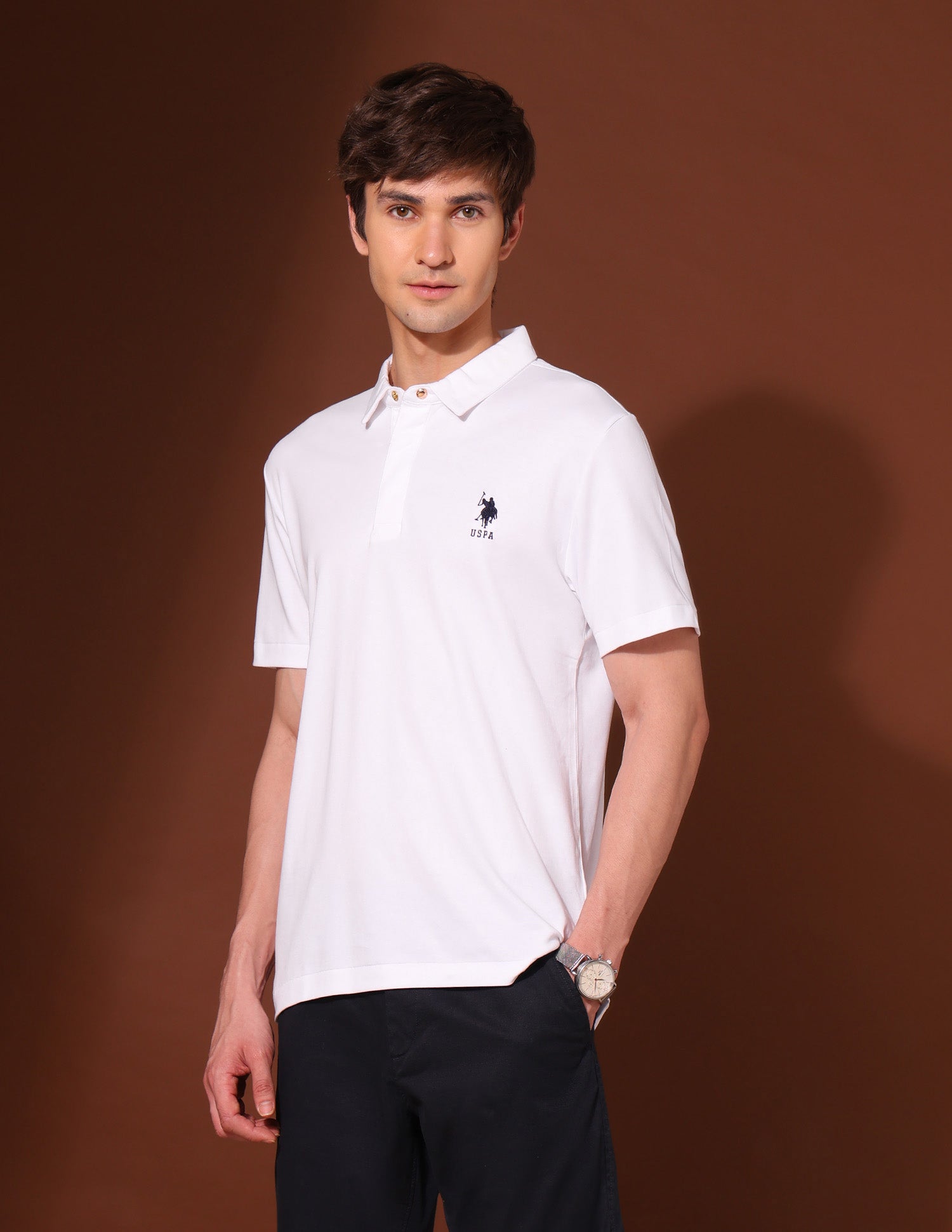 Pure Cotton Work And Wander Polo Shirt White - U.S. Polo Assn. India | Large